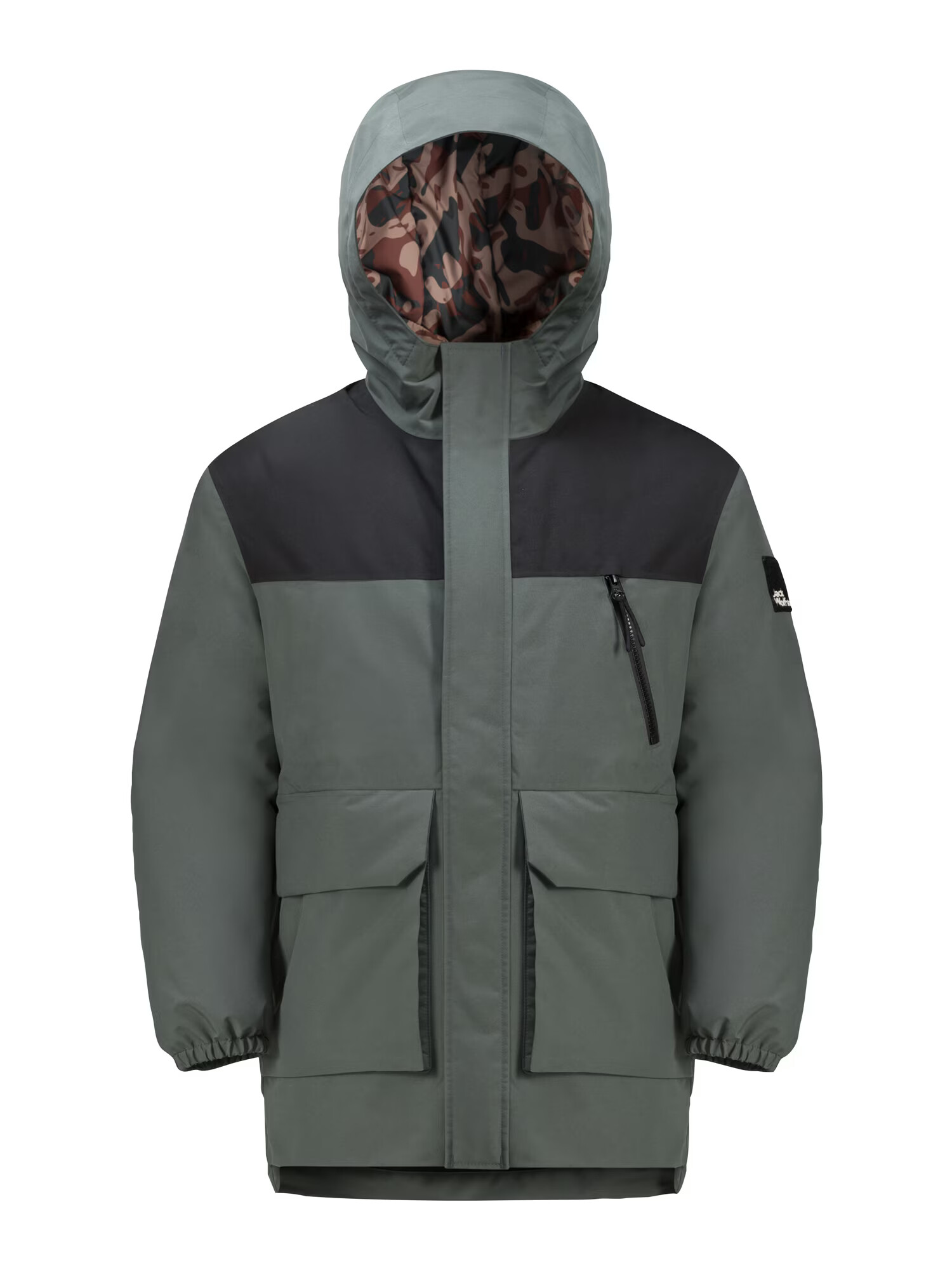 JACK WOLFSKIN Outdoorová bunda tmavozelená / čierna - Pepit.sk