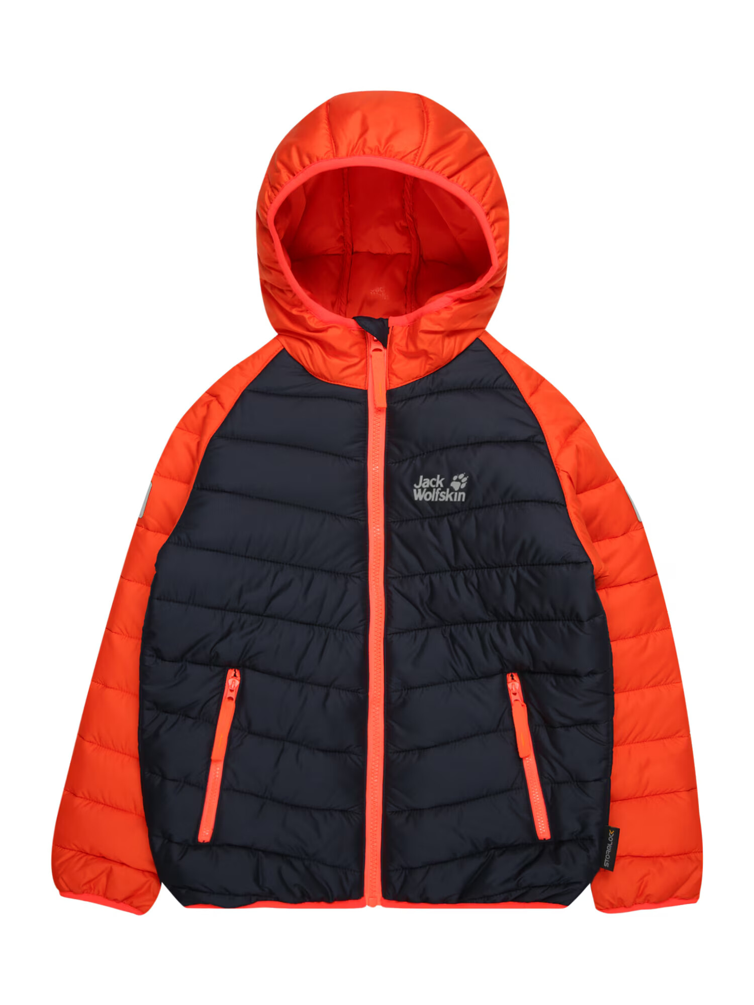 JACK WOLFSKIN Prechodná bunda 'Zenon' námornícka modrá / sivá / oranžovo červená - Pepit.sk