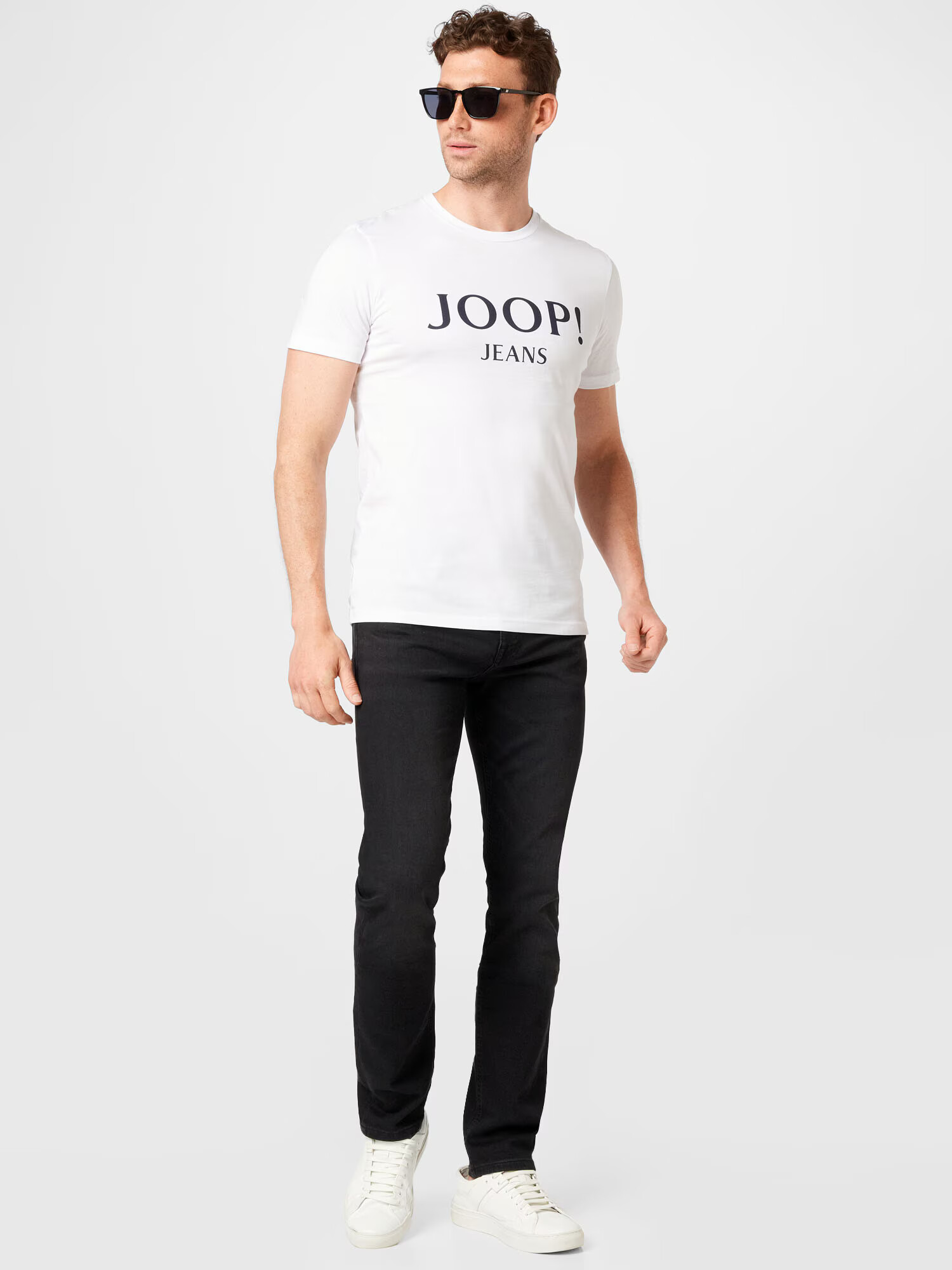 JOOP! Jeans Tričko 'Alex' čierna / biela - Pepit.sk