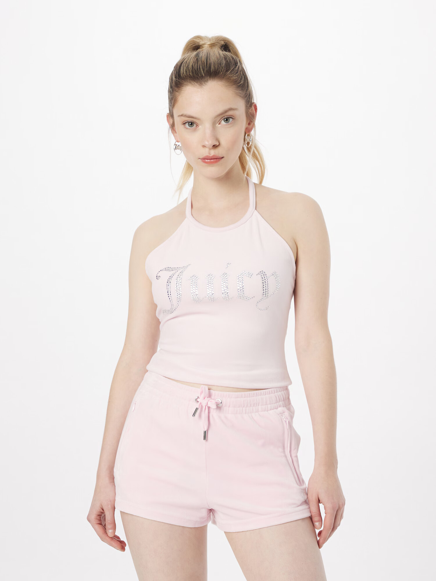 Juicy Couture White Label Top 'ETTA' svetloružová / strieborná - Pepit.sk