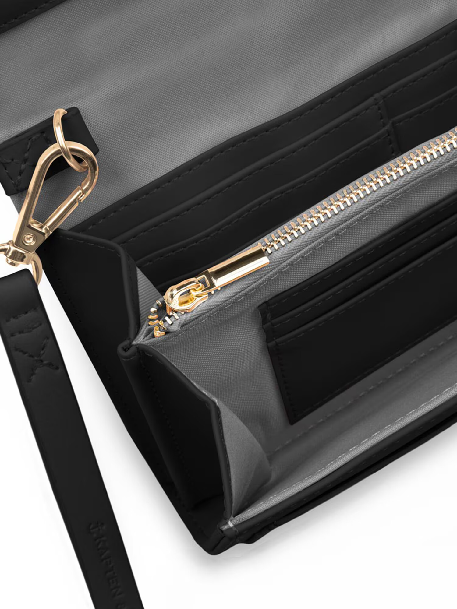 Kapten & Son Listová kabelka 'Clutch Wallet Versailles All Black' čierna - Pepit.sk