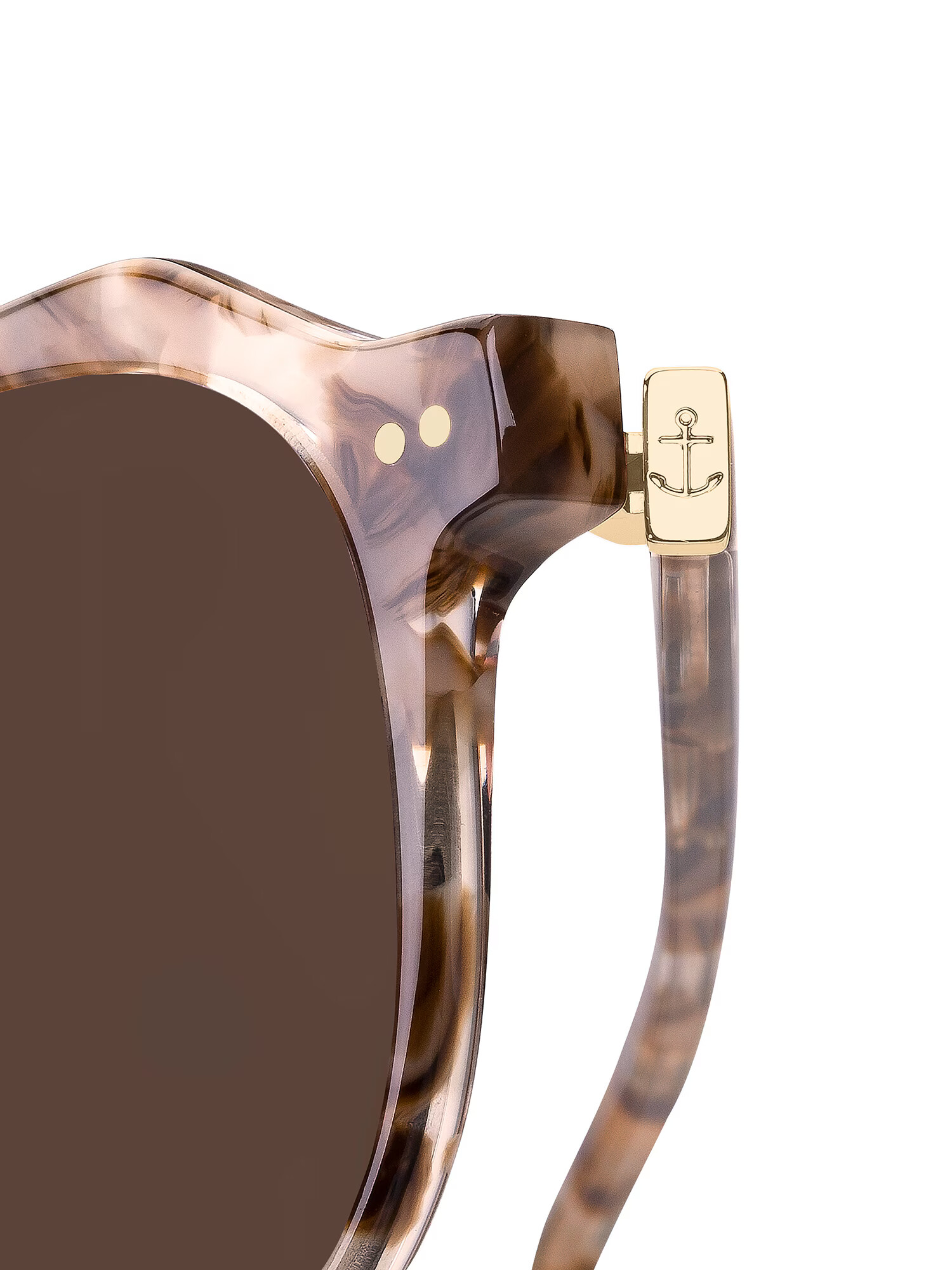 Kapten & Son Slnečné okuliare 'Manila Toffee Tortoise Brown' krémová / hnedá / zlatá - Pepit.sk