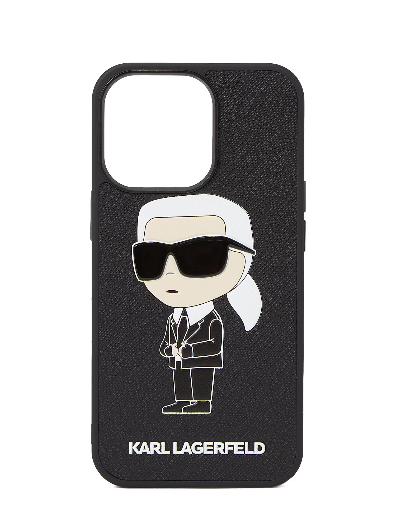 Karl Lagerfeld Puzdro na mobil 'Ikonik 2.0 iPhone 13 Pro' krémová / čierna / biela - Pepit.sk