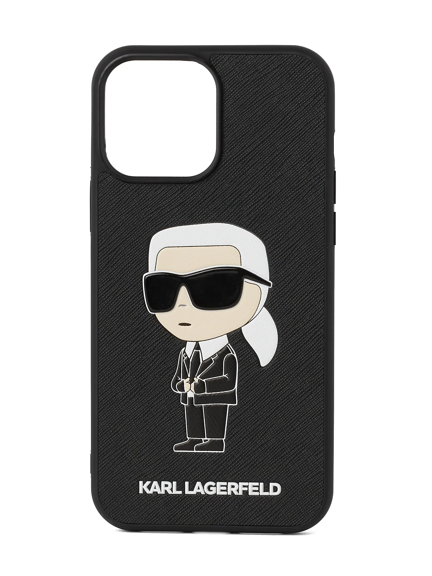 Karl Lagerfeld Puzdro na mobil ' Ikonik 2.0 iPhone 14 Pro ' béžová / čierna / biela - Pepit.sk