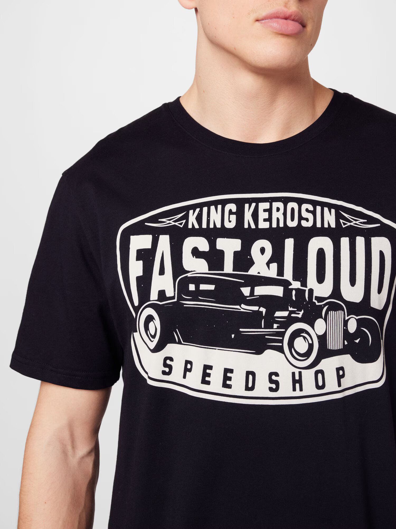 King Kerosin Tričko 'Fast &Loud' čierna / biela - Pepit.sk