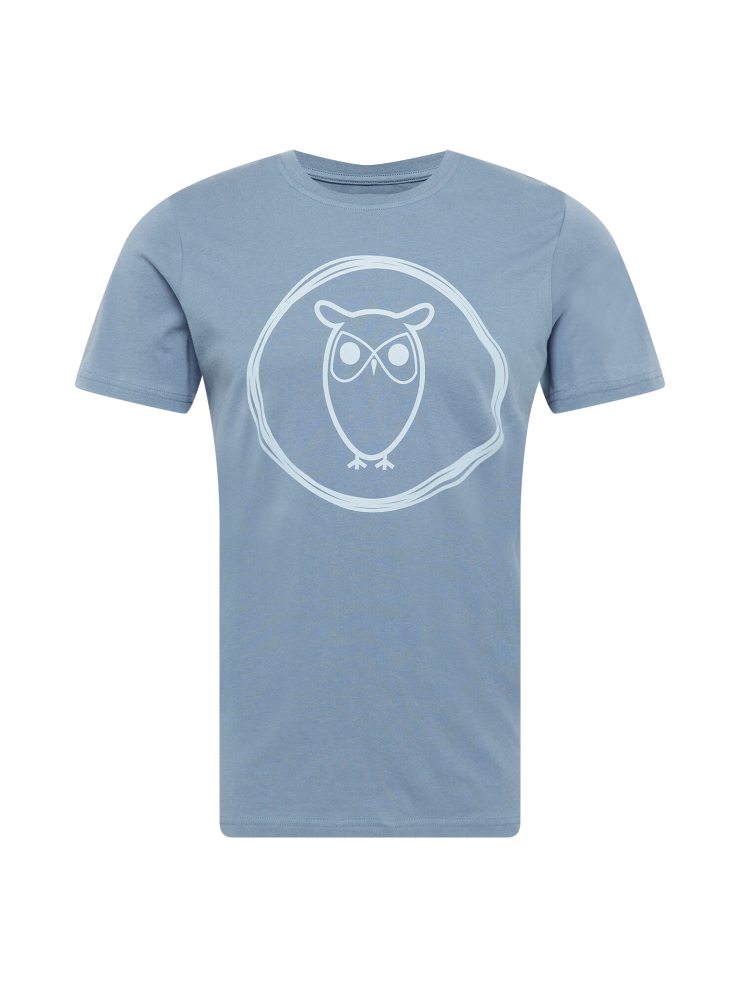 KnowledgeCotton Apparel Tričko 'Owl' svetlomodrá / biela - Pepit.sk