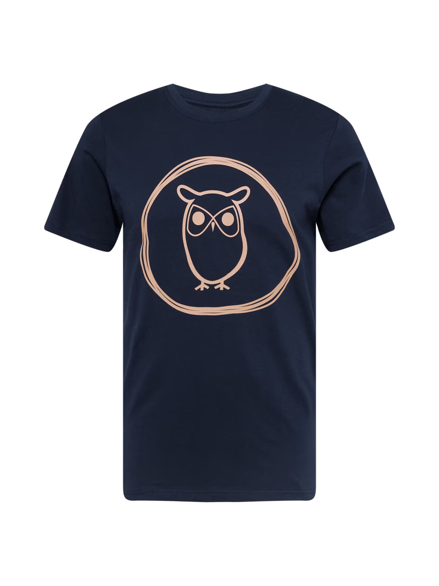 KnowledgeCotton Apparel Tričko 'Owl' telová / námornícka modrá - Pepit.sk