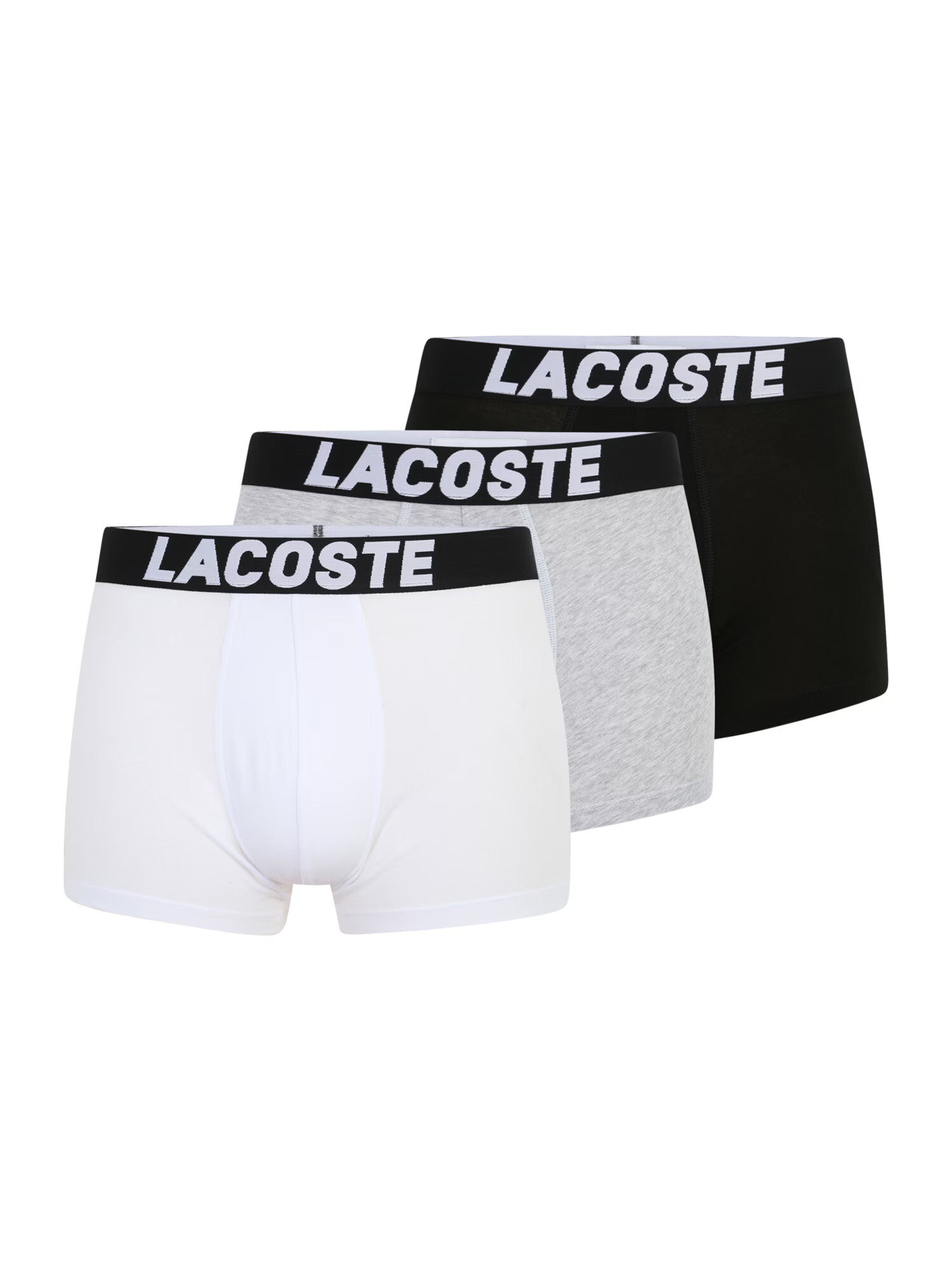 LACOSTE Boxerky sivá melírovaná / čierna / biela - Pepit.sk