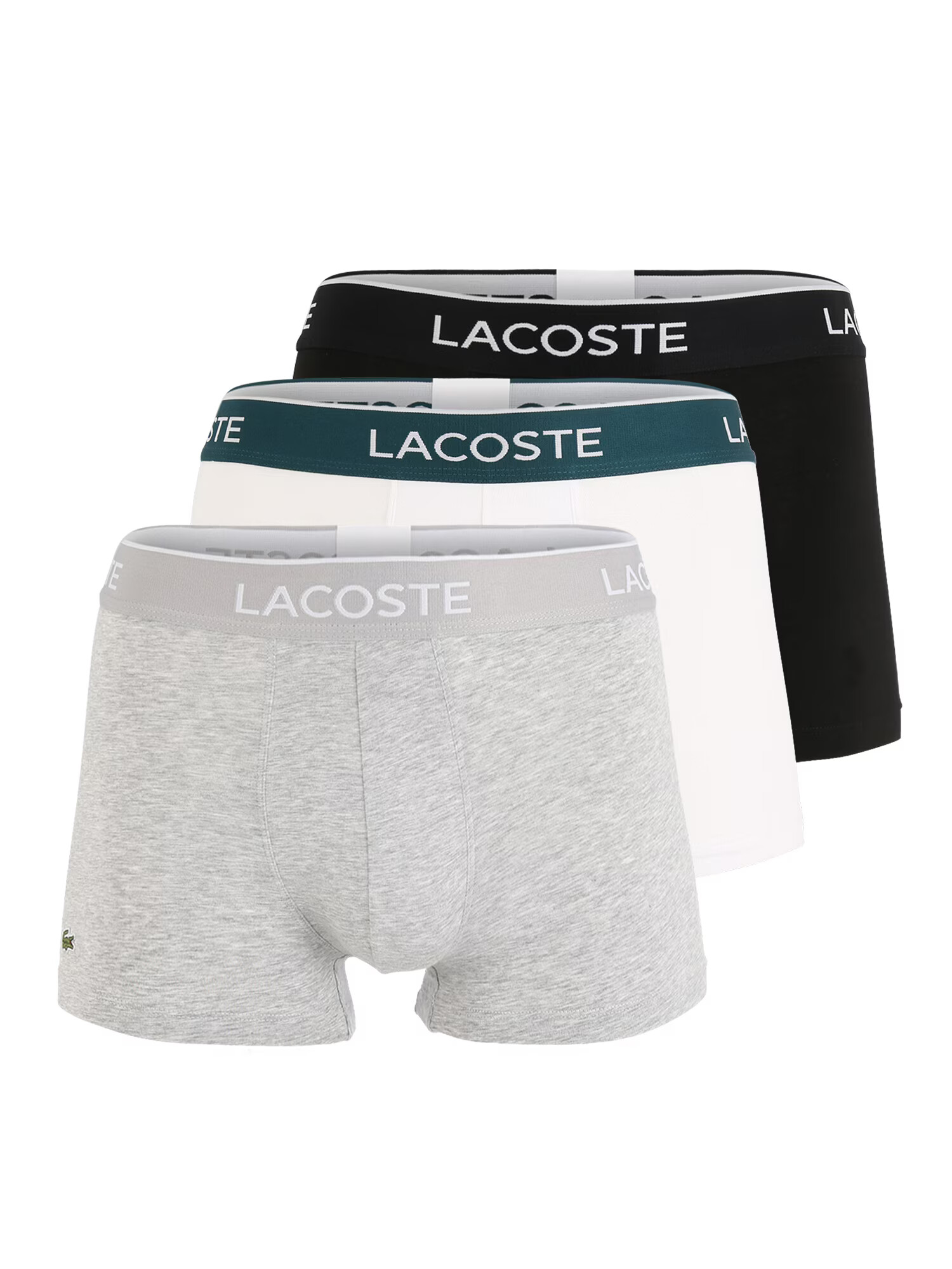 LACOSTE Boxerky sivá melírovaná / petrolejová / čierna / biela - Pepit.sk