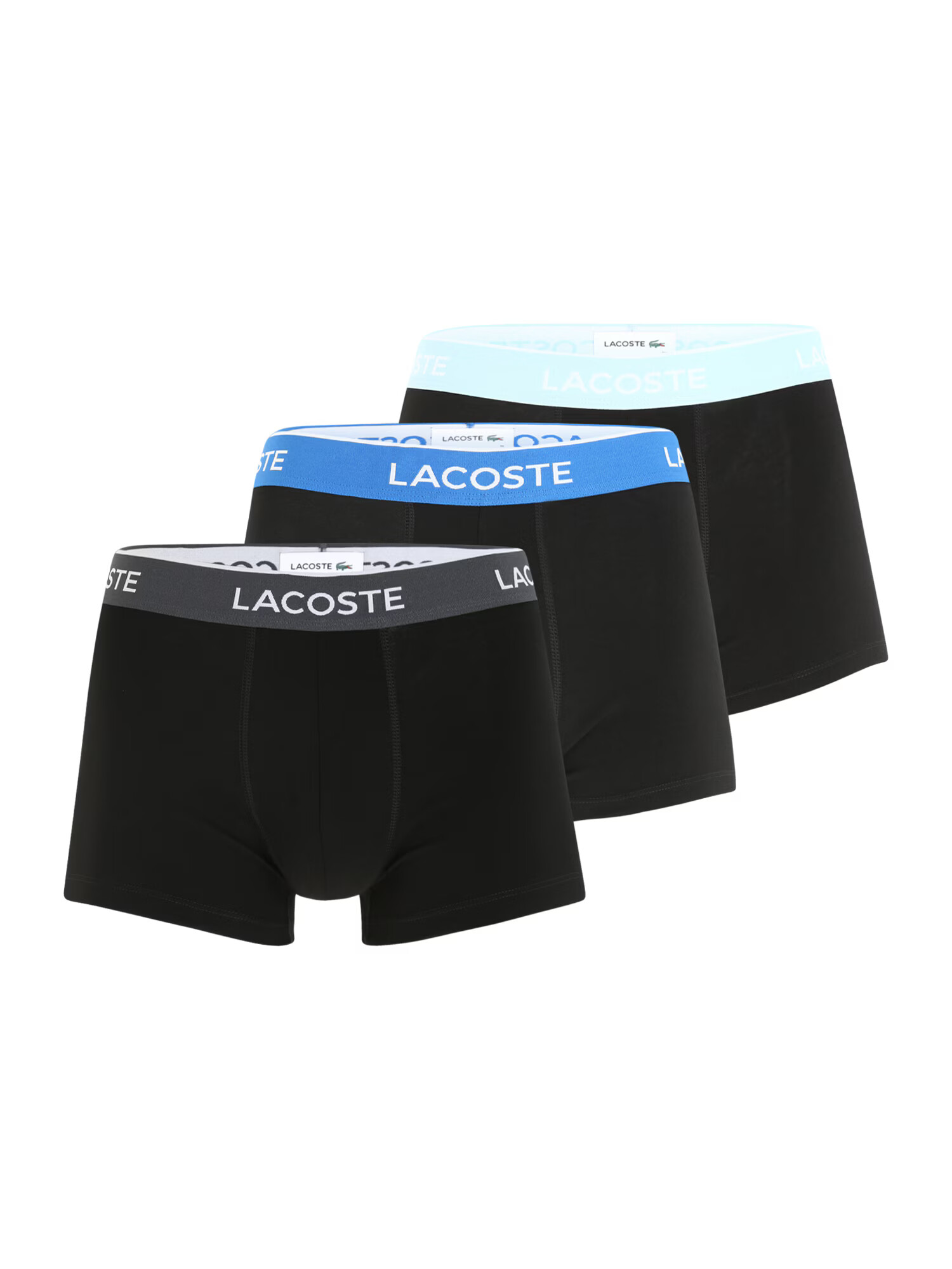 LACOSTE Boxerky azúrová / nebesky modrá / tmavosivá / čierna - Pepit.sk