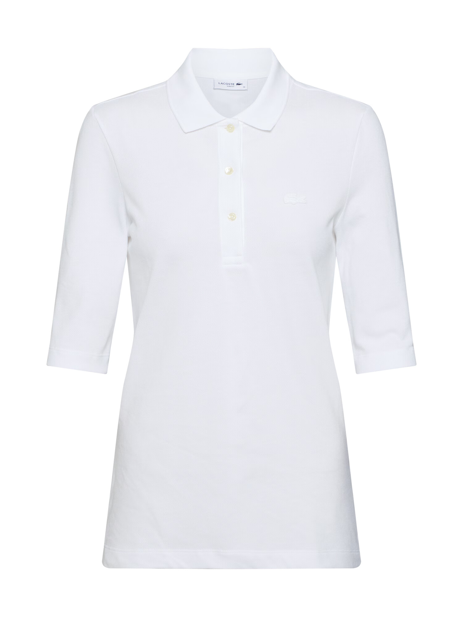 LACOSTE Tričko 'CHEMISE COL BORD-COTES MA' biela - Pepit.sk