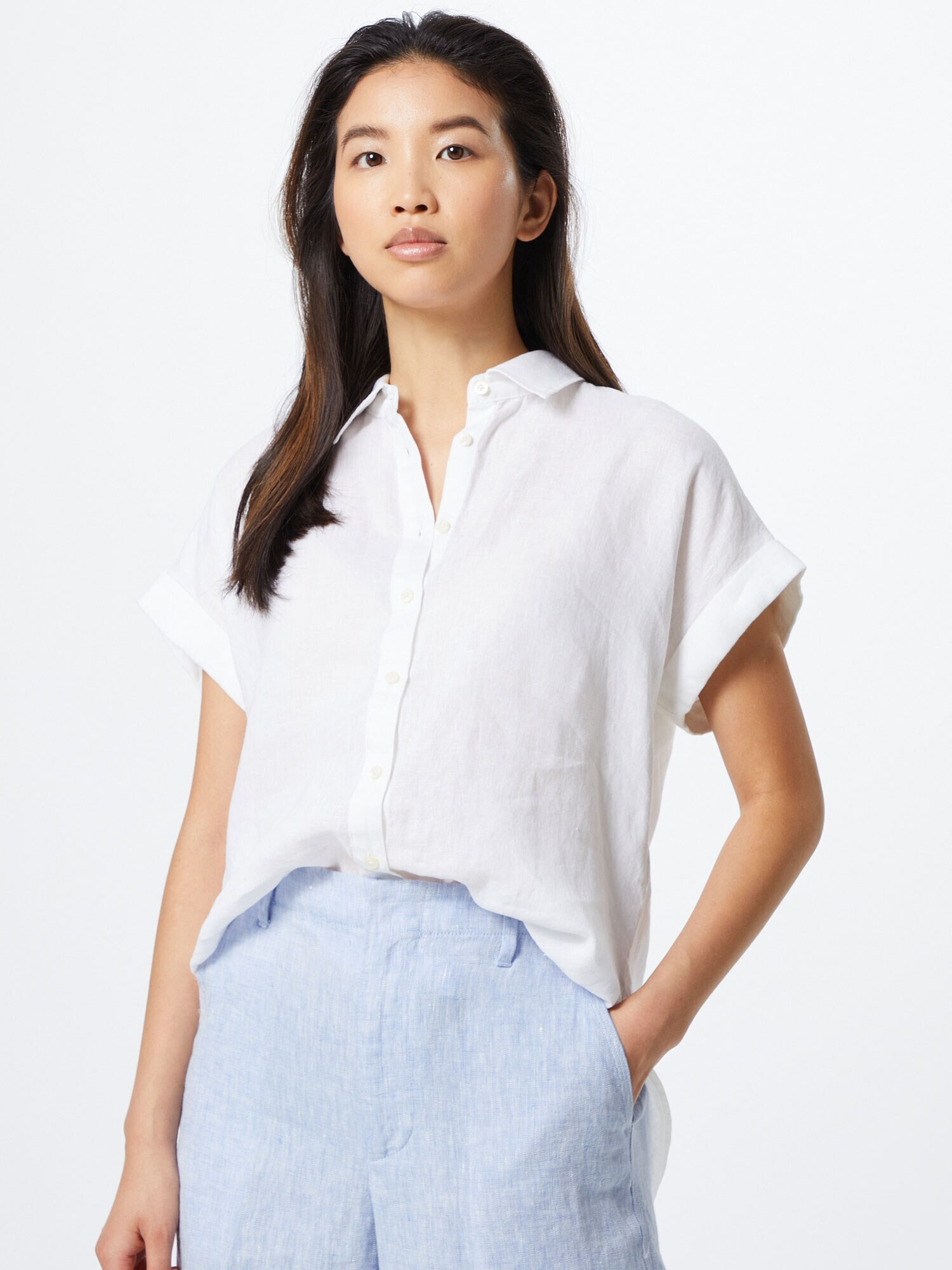 Lauren Ralph Lauren Blúzka 'BROONO-SHORT SLEEVE-SHIRT' biela - Pepit.sk