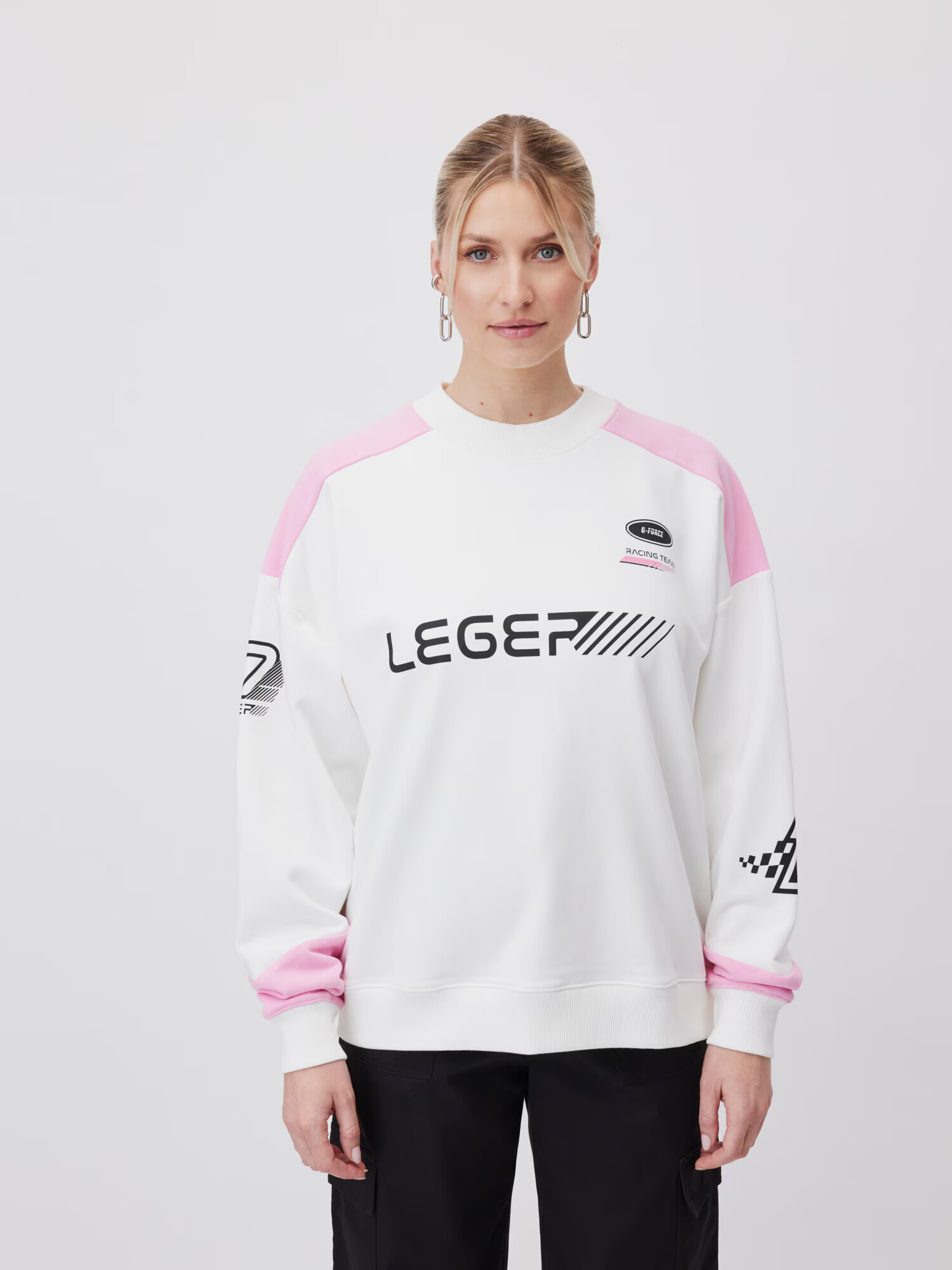 LeGer by Lena Gercke Mikina 'Jovana' ružová / čierna / biela - Pepit.sk