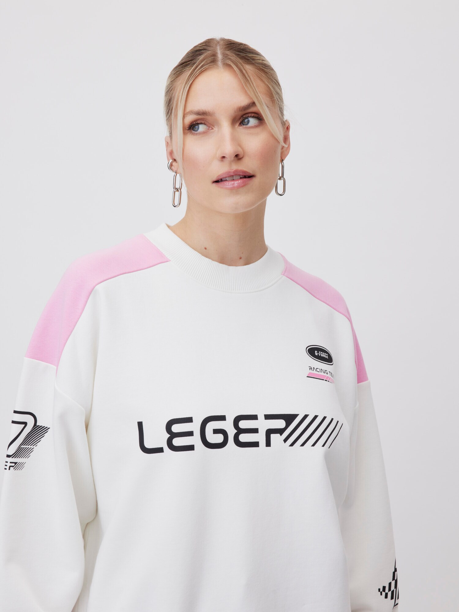 LeGer by Lena Gercke Mikina 'Jovana' ružová / čierna / biela - Pepit.sk