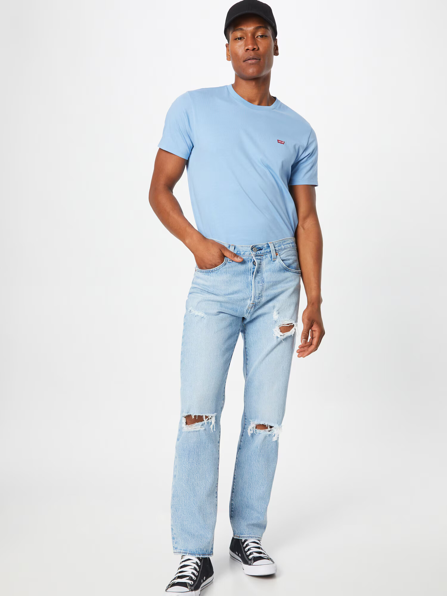 LEVI'S Džínsy '501® 93 STRAIGHT MED INDIGO - WORN IN' modrá denim - Pepit.sk