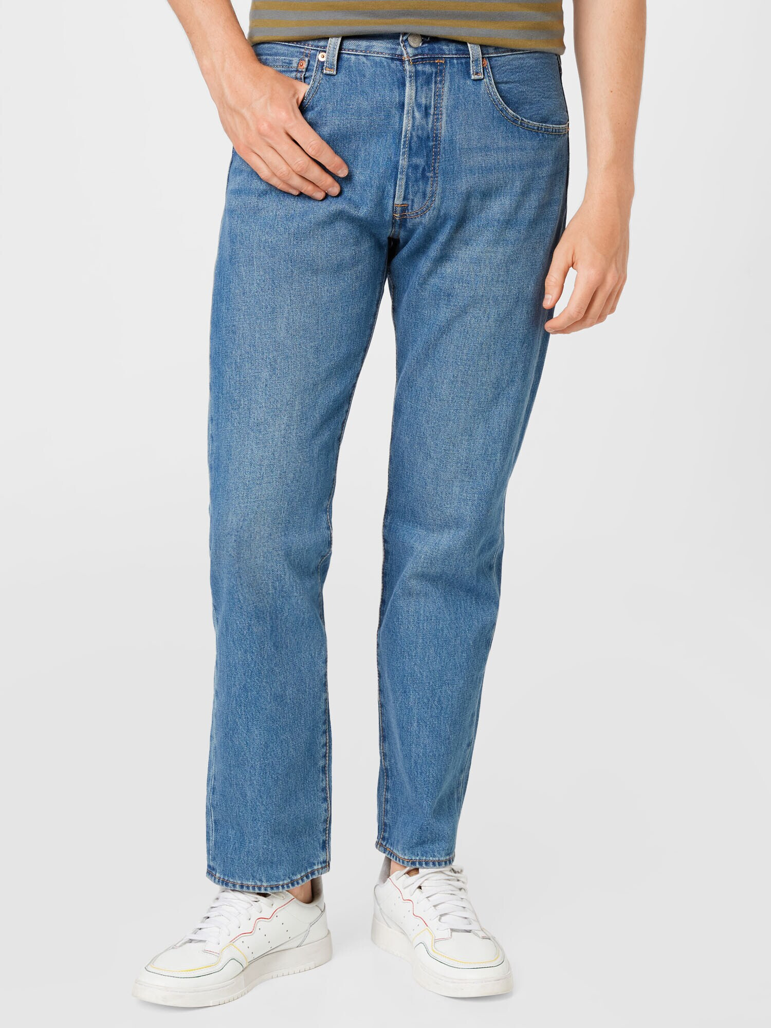 LEVI'S Džínsy '501® 93 STRAIGHT MED INDIGO - WORN IN' modrá denim - Pepit.sk