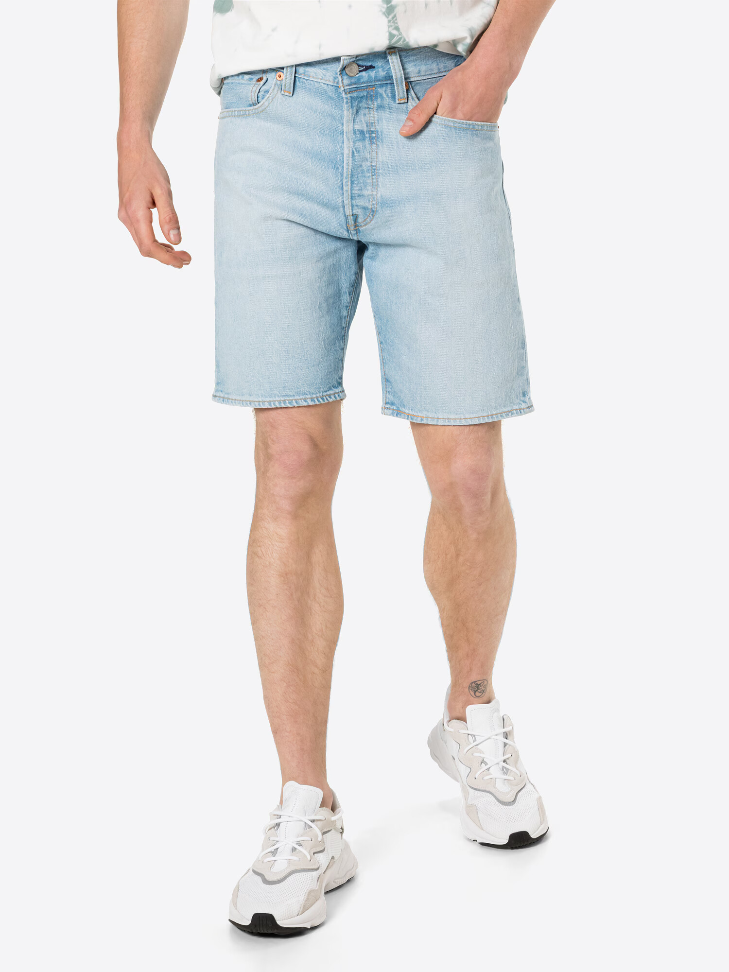 LEVI'S Džínsy '501® HEMMED SHORT LIGHT INDIGO - WORN IN' modrá denim - Pepit.sk