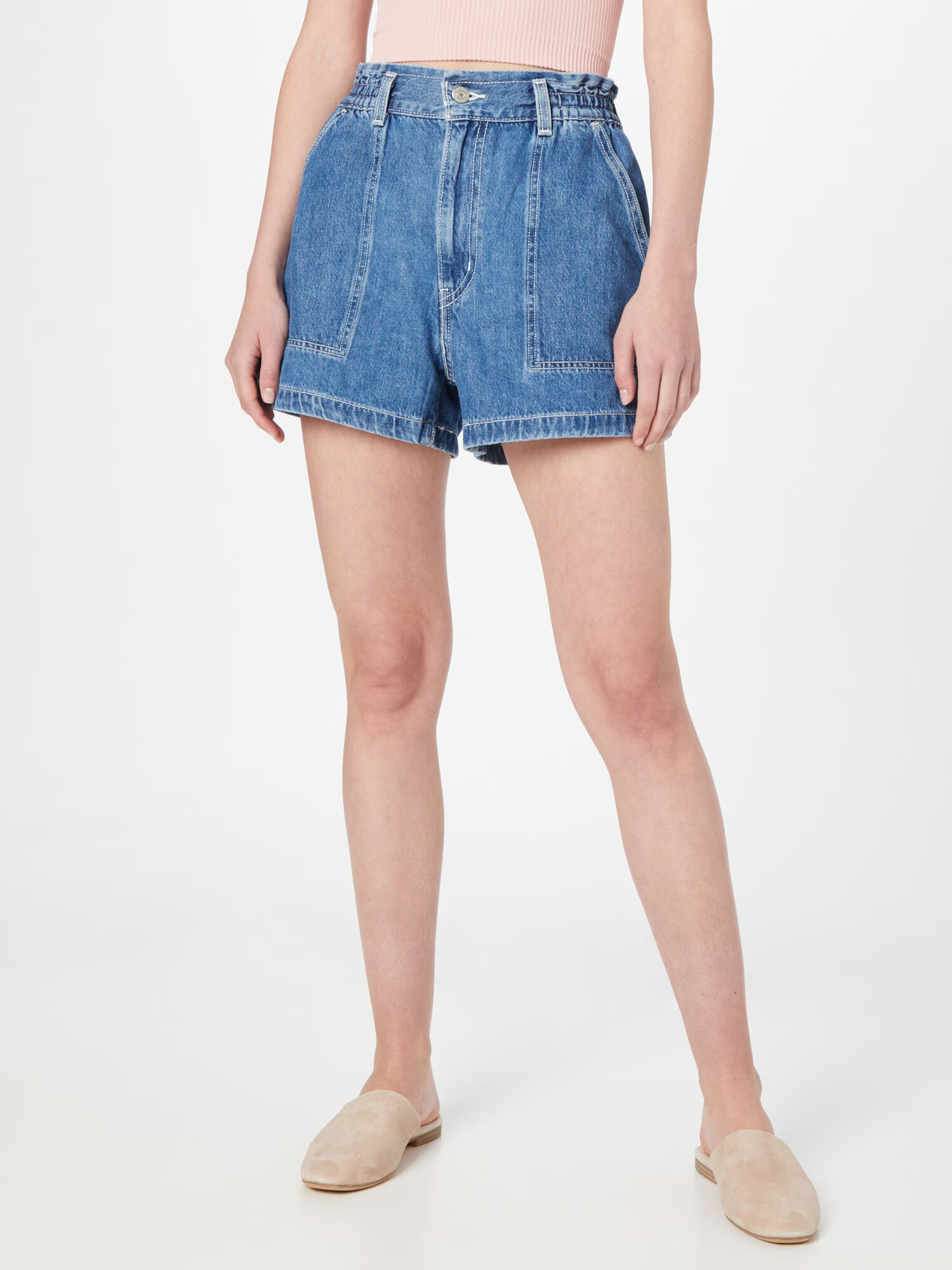 LEVI'S Džínsy 'HIGH WAIST A LINE SHORT' modrá denim - Pepit.sk