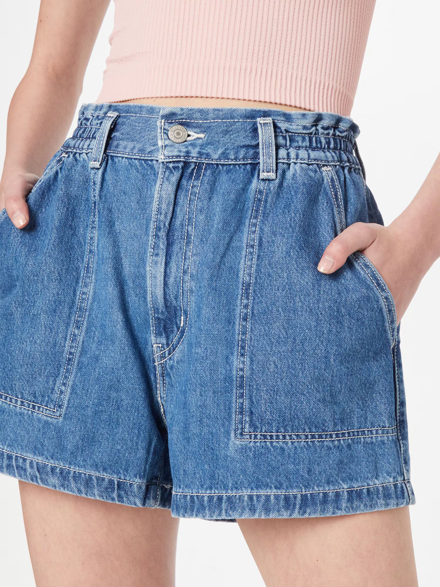 LEVI'S Džínsy 'HIGH WAIST A LINE SHORT' modrá denim - Pepit.sk