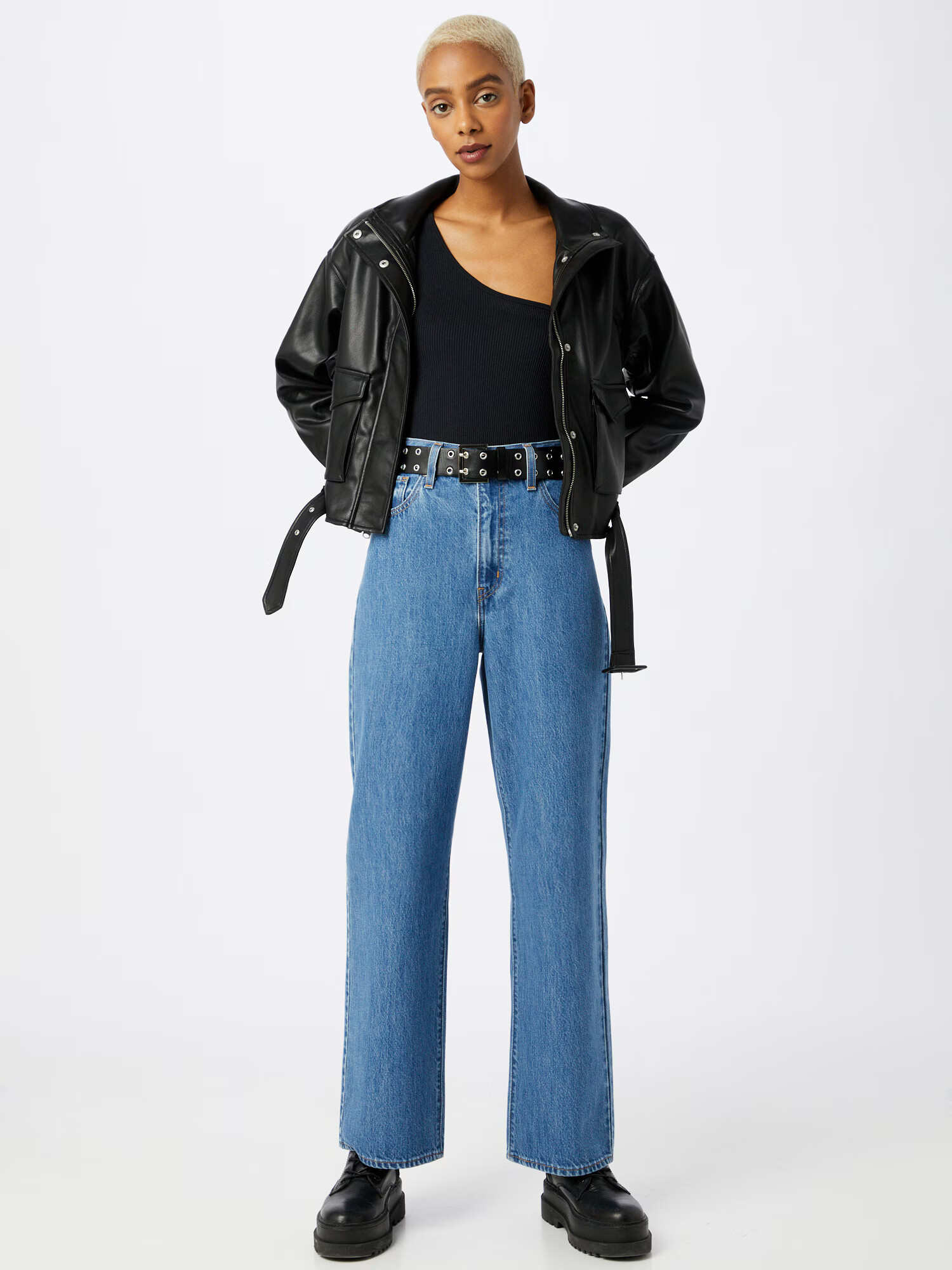 LEVI'S Džínsy 'HIGH WAISTED STRAIGHT' modrá denim - Pepit.sk