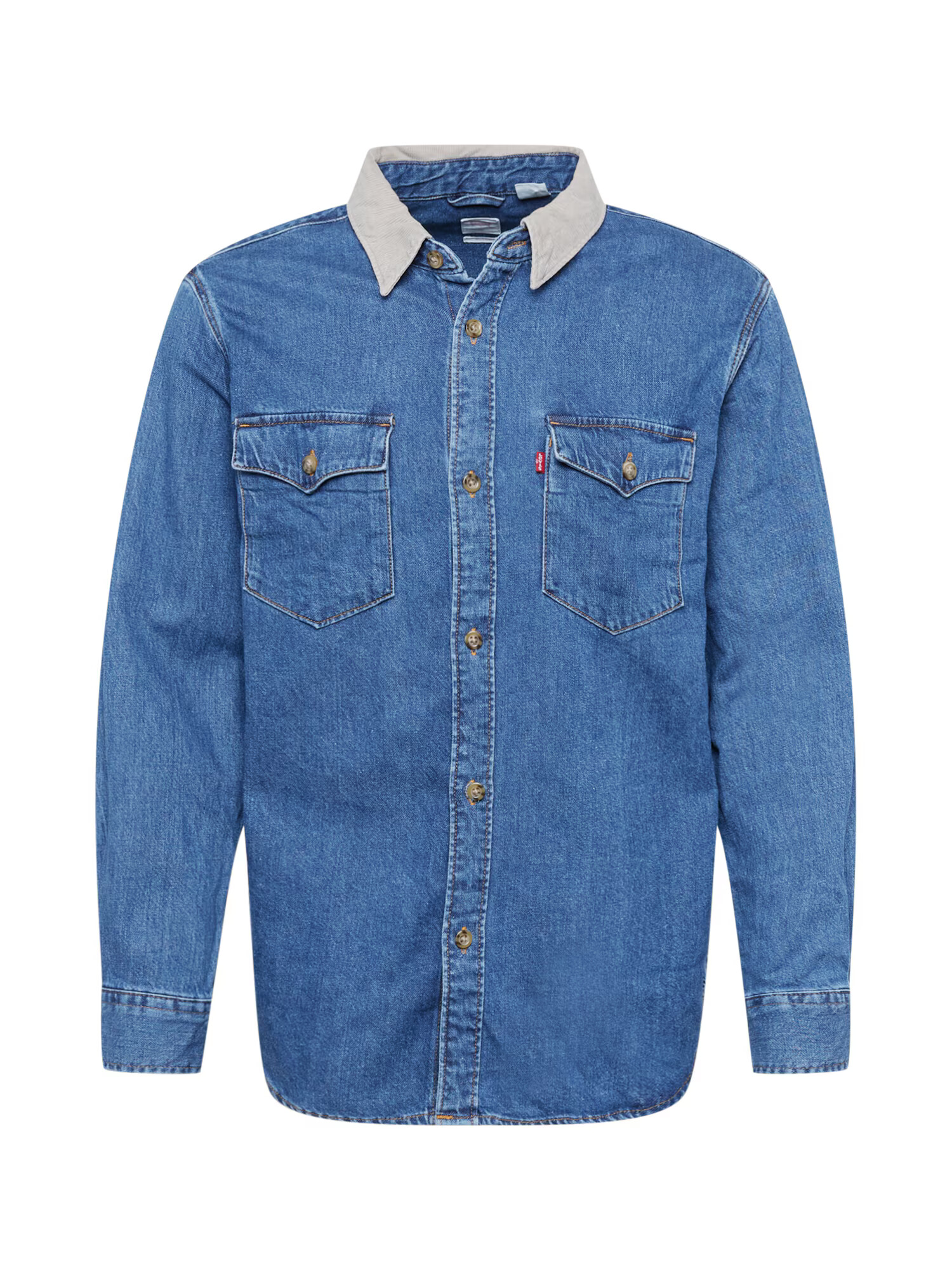 LEVI'S Košeľa 'RELAXED FIT WESTERN MED INDIGO - FLAT FINISH' modrá denim - Pepit.sk