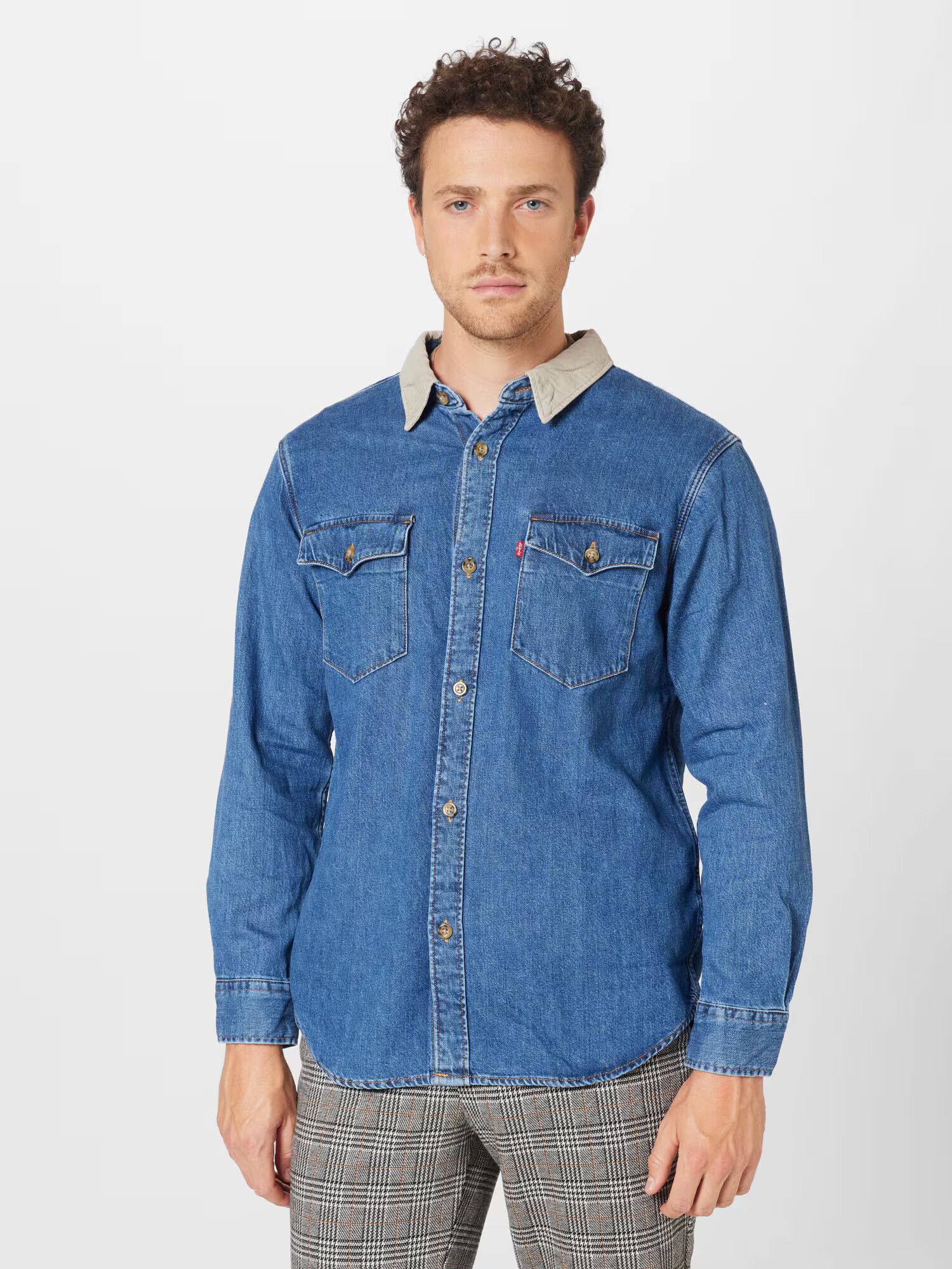 LEVI'S Košeľa 'RELAXED FIT WESTERN MED INDIGO - FLAT FINISH' modrá denim - Pepit.sk