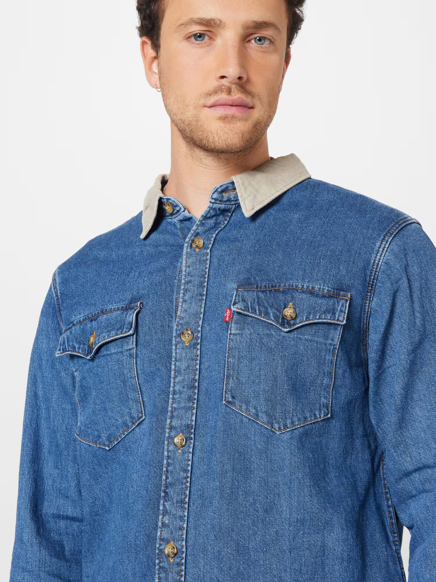 LEVI'S Košeľa 'RELAXED FIT WESTERN MED INDIGO - FLAT FINISH' modrá denim - Pepit.sk