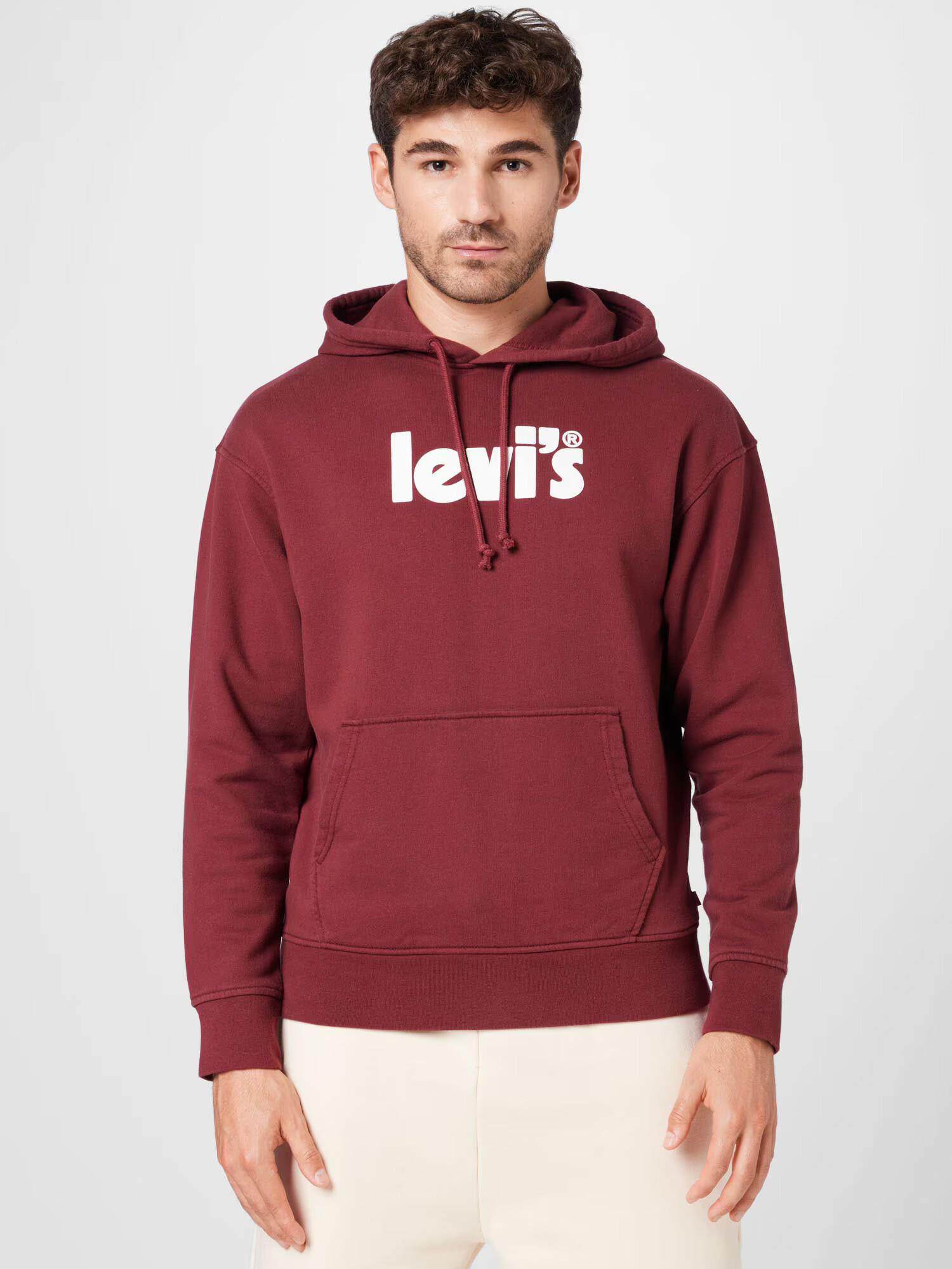 LEVI'S Mikina 'RELAXED GRAPHIC PO REDS' bordová / biela - Pepit.sk