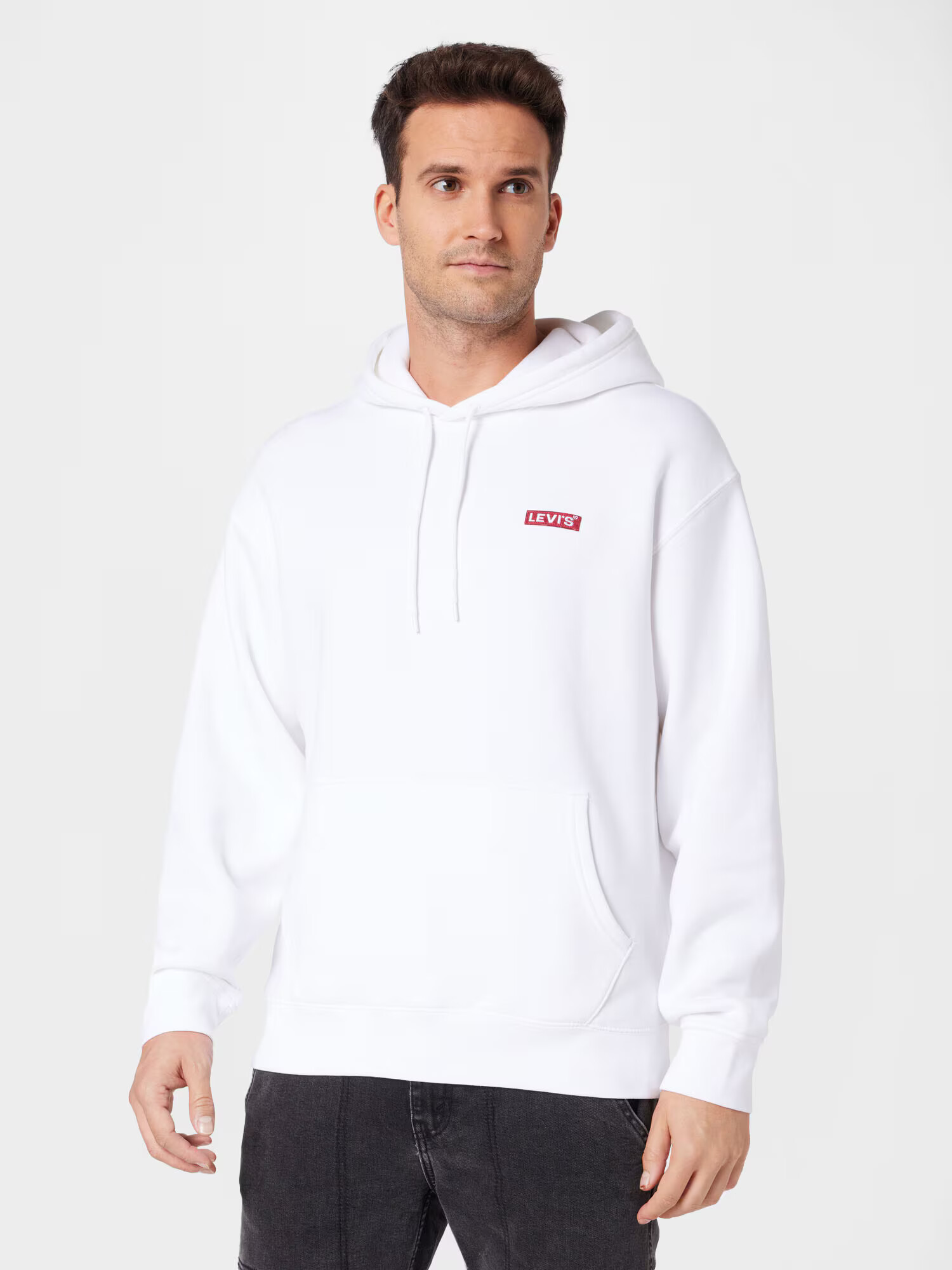 LEVI'S Mikina 'RELAXED BABY TAB HOODIE NEUTRALS' červená / biela - Pepit.sk