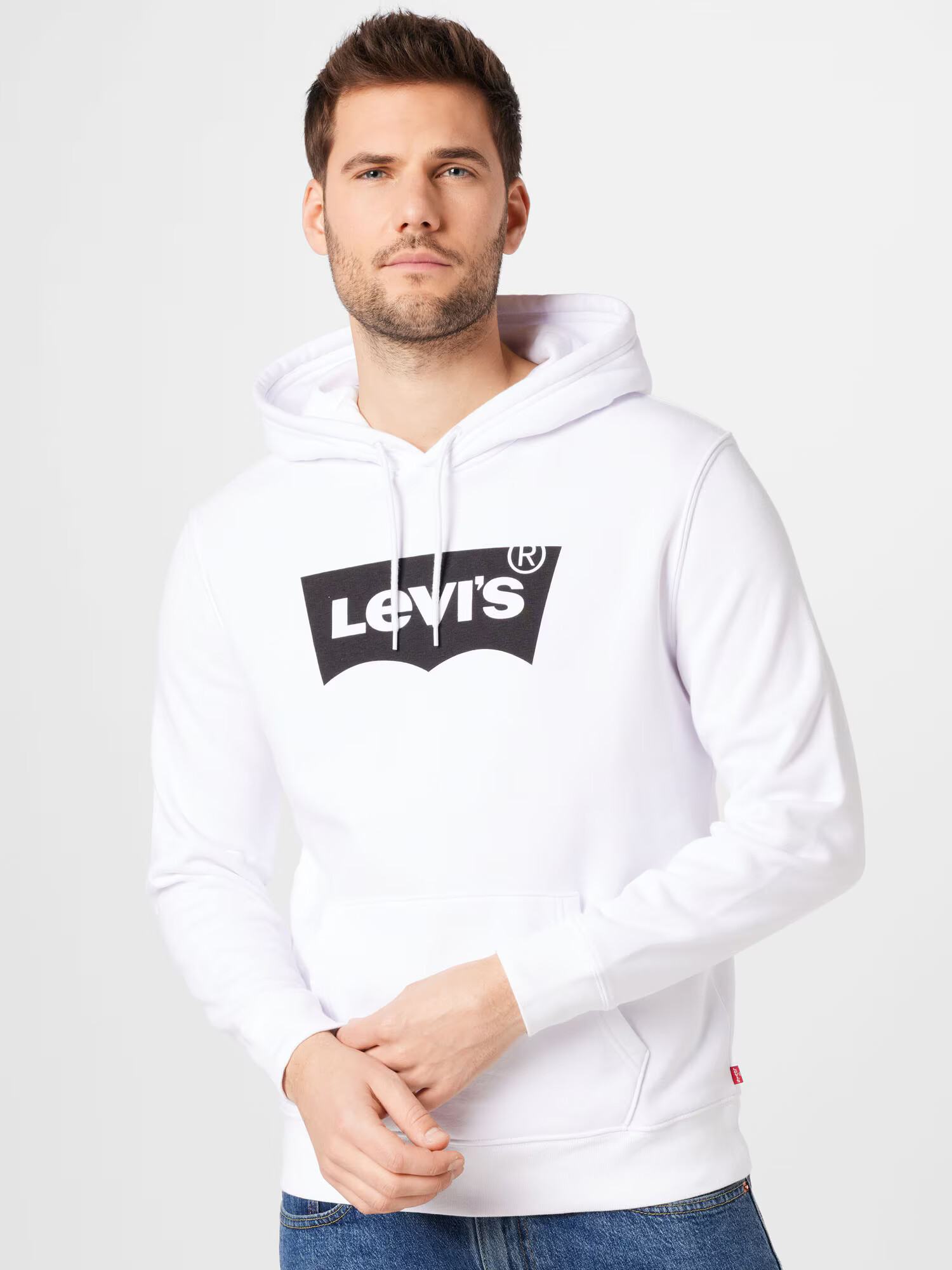 LEVI'S Mikina 'LSE_T3 GRAPHIC HOODIE NEUTRALS' čierna / biela - Pepit.sk