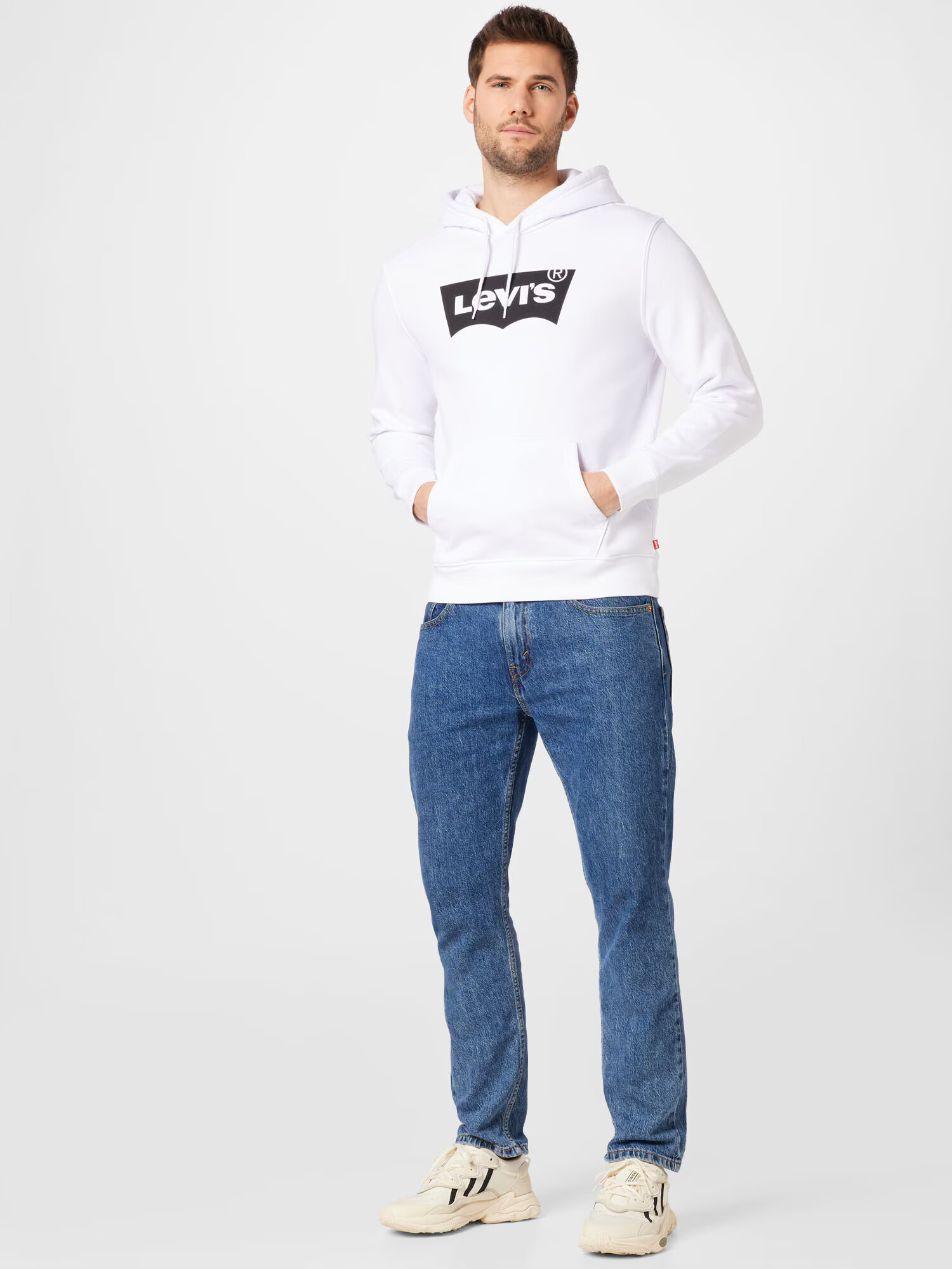 LEVI'S Mikina 'LSE_T3 GRAPHIC HOODIE NEUTRALS' čierna / biela - Pepit.sk