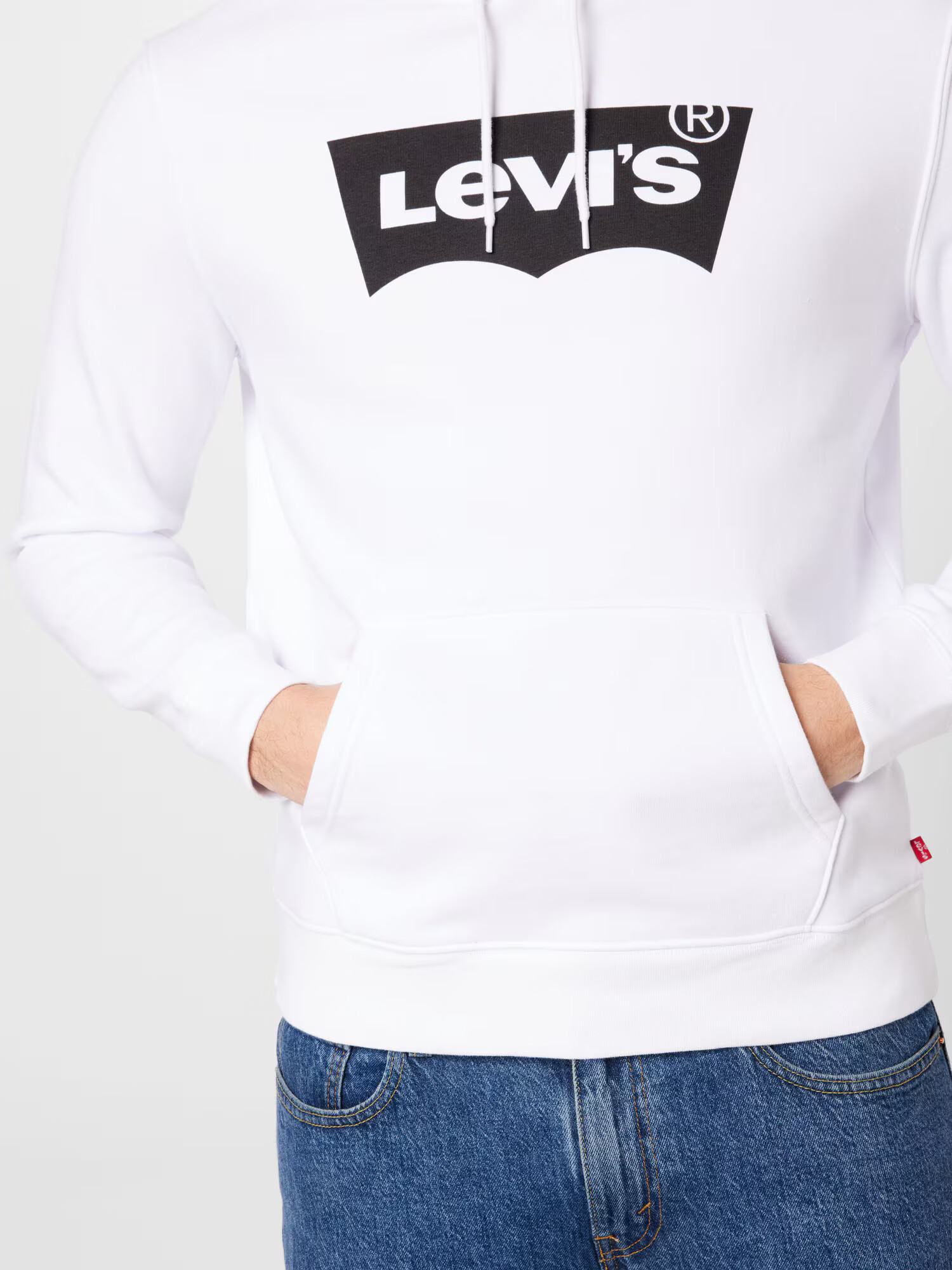 LEVI'S Mikina 'LSE_T3 GRAPHIC HOODIE NEUTRALS' čierna / biela - Pepit.sk