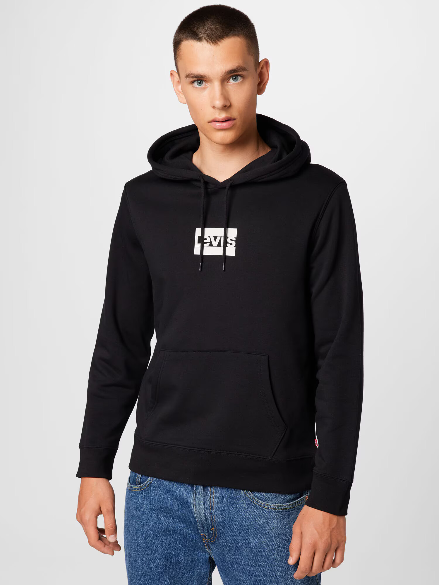 LEVI'S Mikina 'LSE_T3 GRAPHIC HOODIE BLACKS' čierna / biela - Pepit.sk