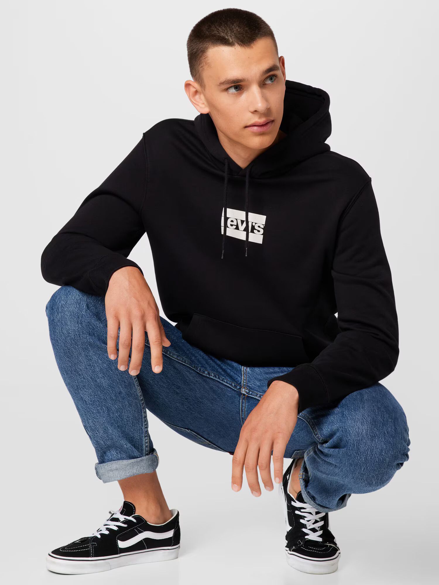 LEVI'S Mikina 'LSE_T3 GRAPHIC HOODIE BLACKS' čierna / biela - Pepit.sk