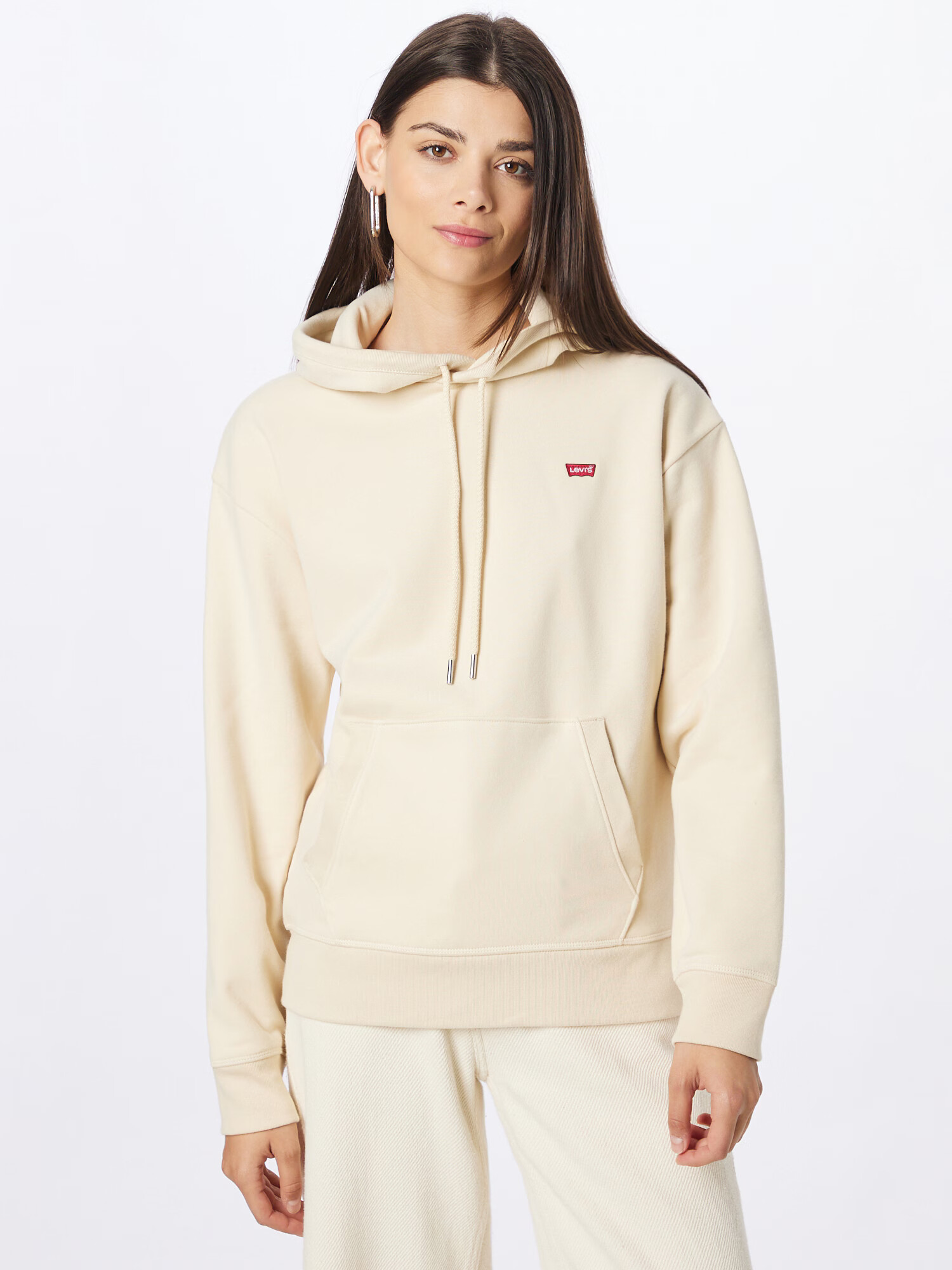 LEVI'S Mikina 'STANDARD HOODIE NEUTRALS' krémová / červená / biela - Pepit.sk