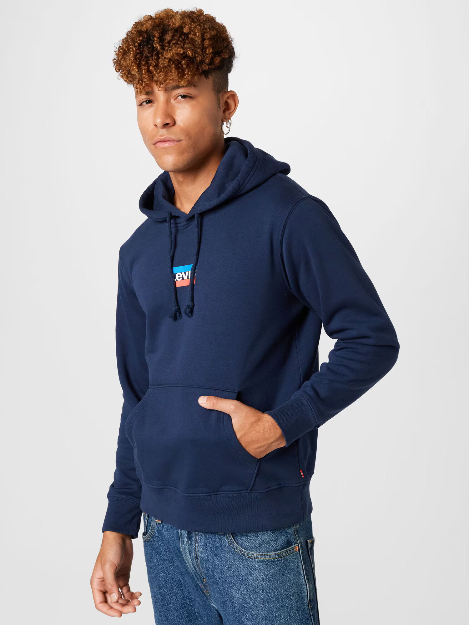 LEVI'S Mikina 'STANDARD GRAPHIC HOODIE MULTI-COLOR' neónovo modrá / tmavomodrá / melónová / biela - Pepit.sk