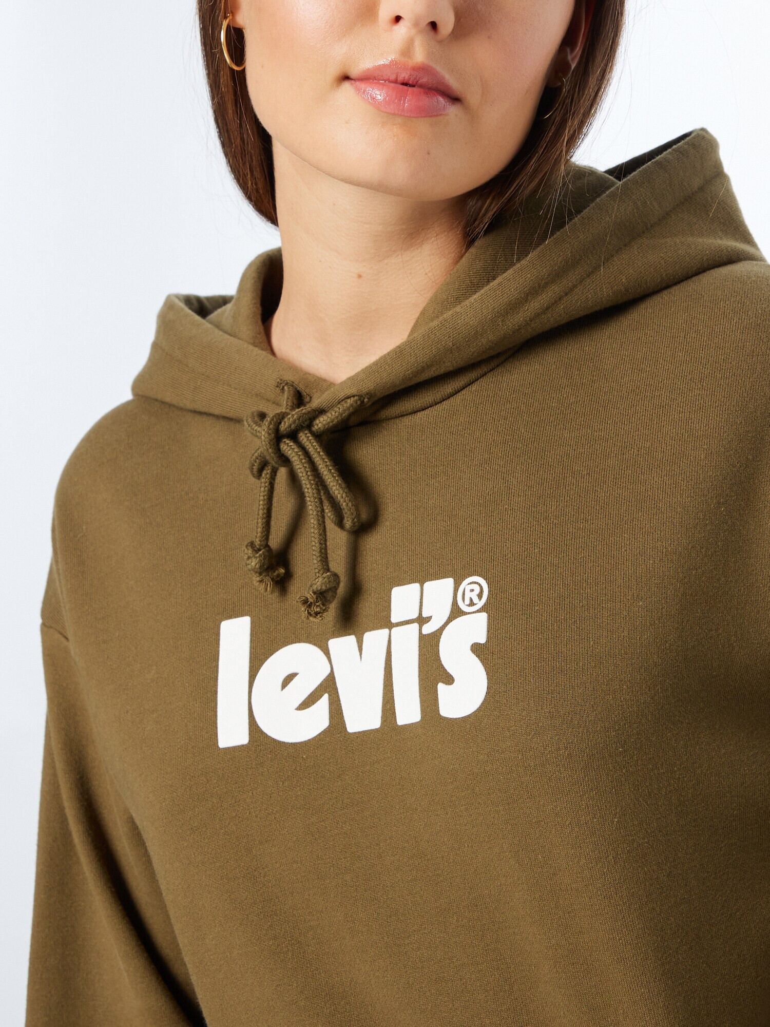 LEVI'S Mikina 'GRAPHIC STANDARD HOODIE NEUTRALS' olivová / biela - Pepit.sk