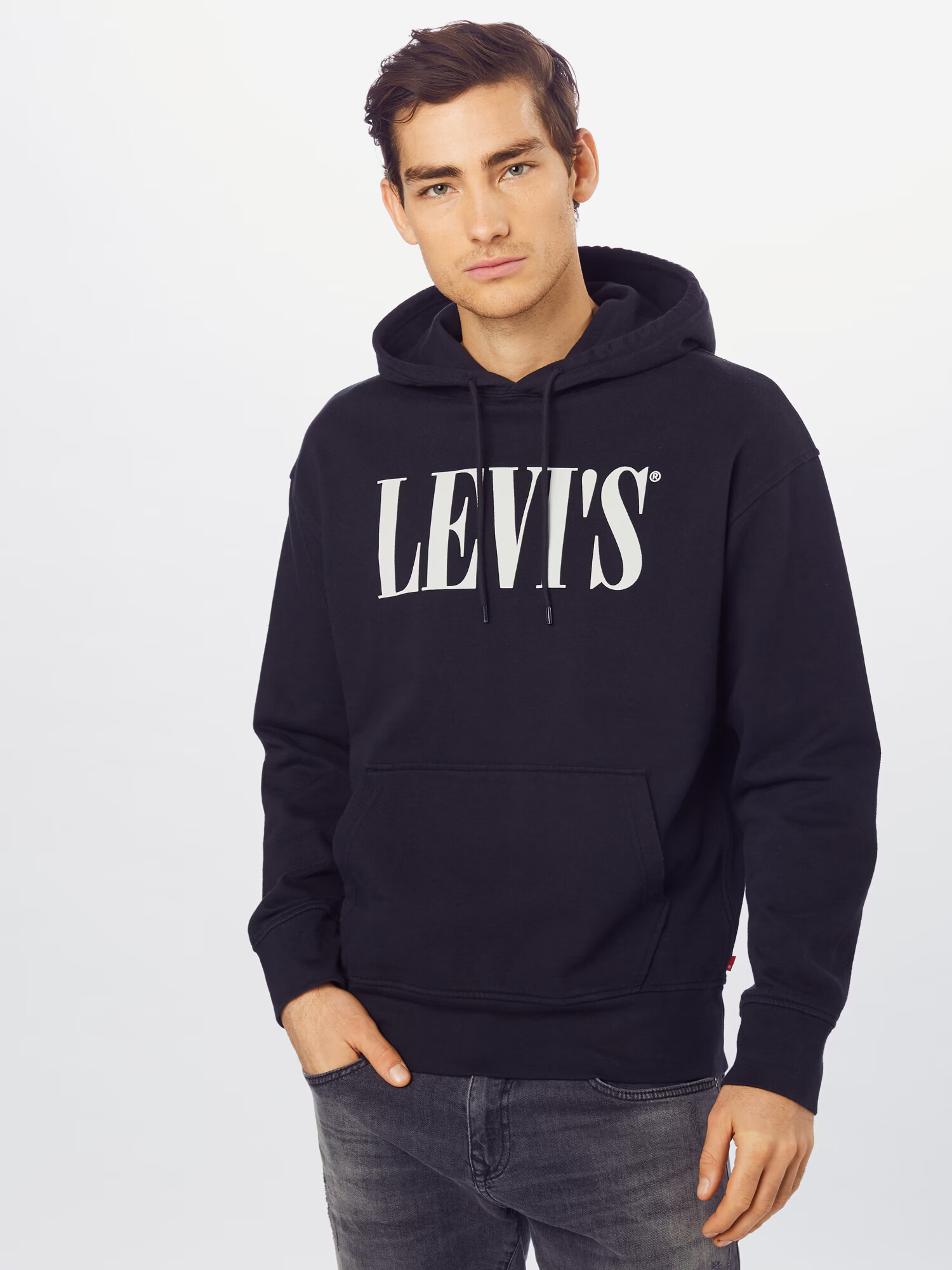 LEVI'S Mikina 'OVERSIZED GRAPHIC' čierna / biela - Pepit.sk