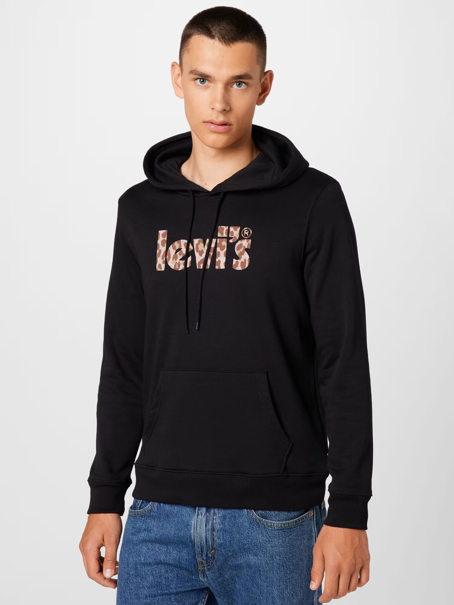 LEVI'S Mikina 'LSE_T3 GRAPHIC HOODIE BLACKS' piesková / svetlohnedá / čierna - Pepit.sk