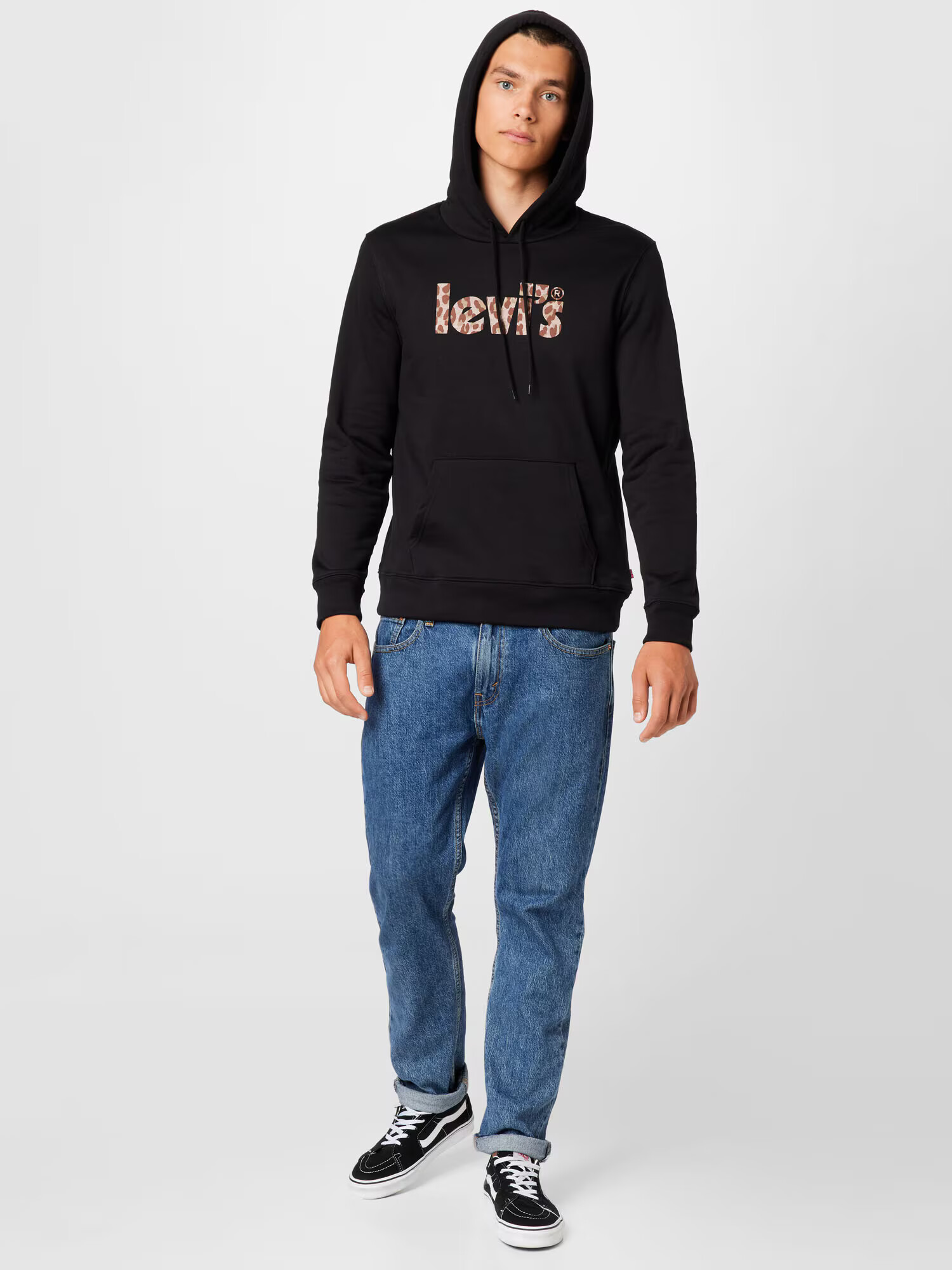 LEVI'S Mikina 'LSE_T3 GRAPHIC HOODIE BLACKS' piesková / svetlohnedá / čierna - Pepit.sk