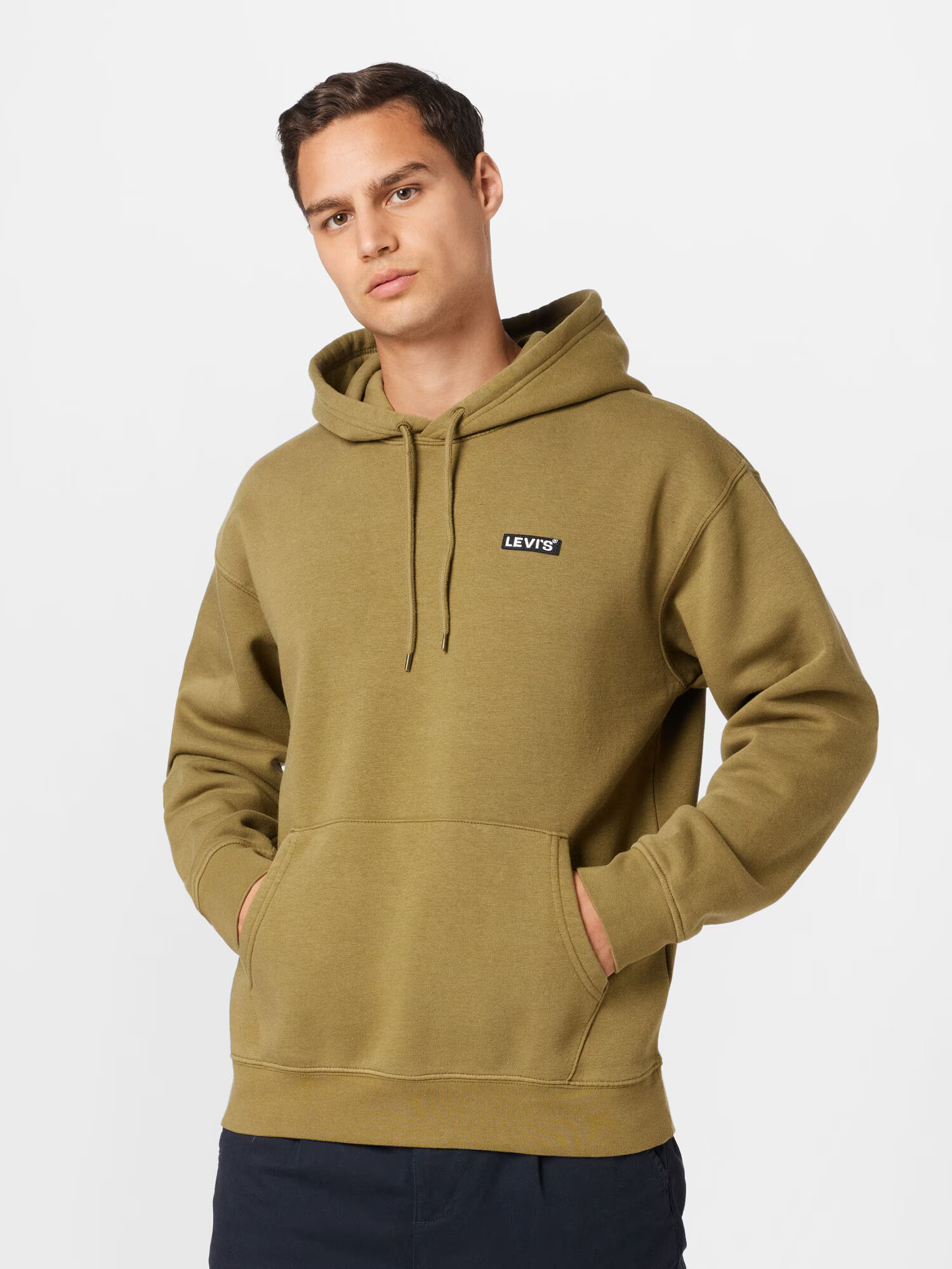 LEVI'S Mikina 'RELAXED BABY TAB HOODIE' olivová / čierna / biela - Pepit.sk