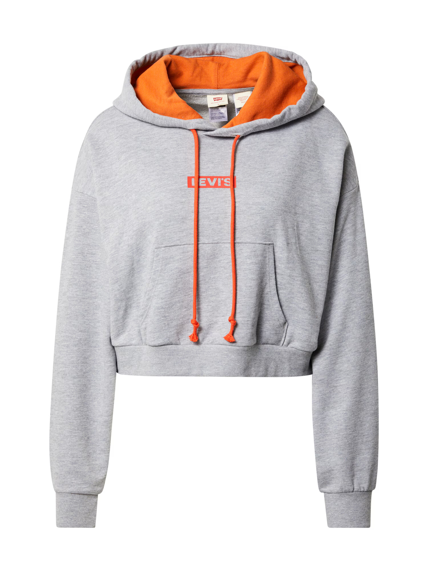 LEVI'S Mikina 'GRAPHIC LAUNDRY HOODIE GREYS' sivá melírovaná / oranžová - Pepit.sk