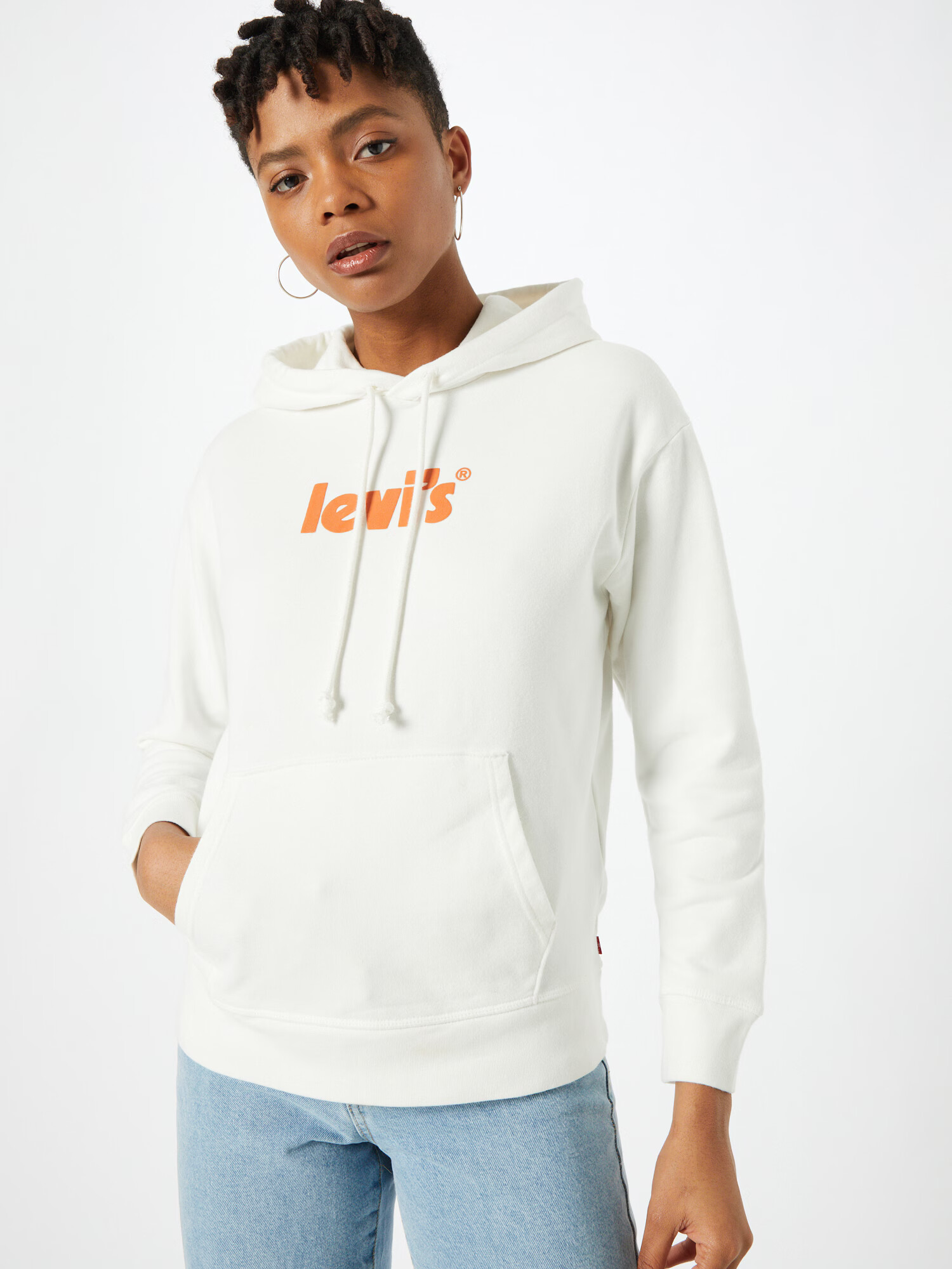 LEVI'S Mikina 'GRAPHIC STANDARD HOODIE NEUTRALS' tmavooranžová / prírodná biela - Pepit.sk