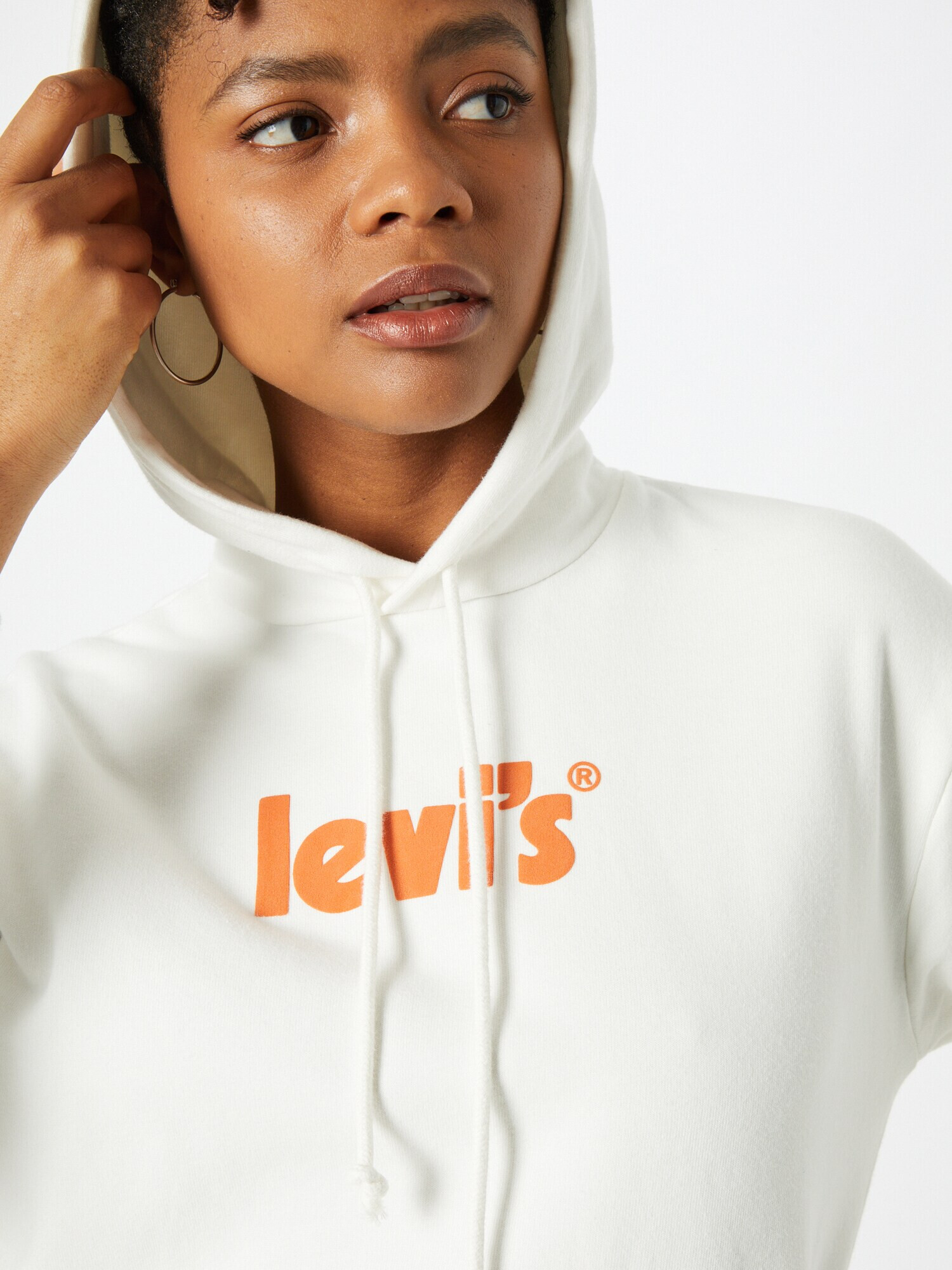 LEVI'S Mikina 'GRAPHIC STANDARD HOODIE NEUTRALS' tmavooranžová / prírodná biela - Pepit.sk