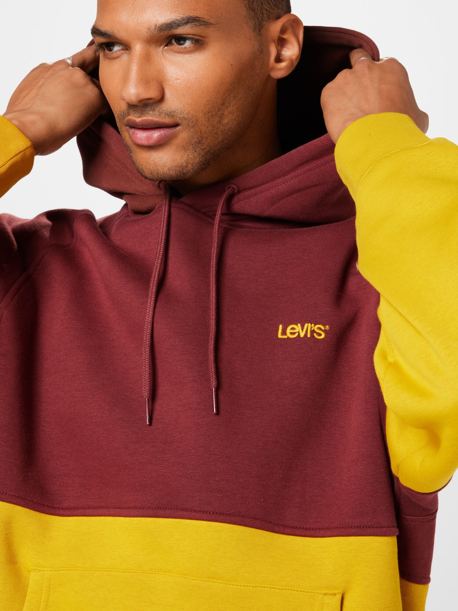 LEVI'S Mikina 'VARSITY HOODIE MULTI-COLOR' žltá / bordová - Pepit.sk