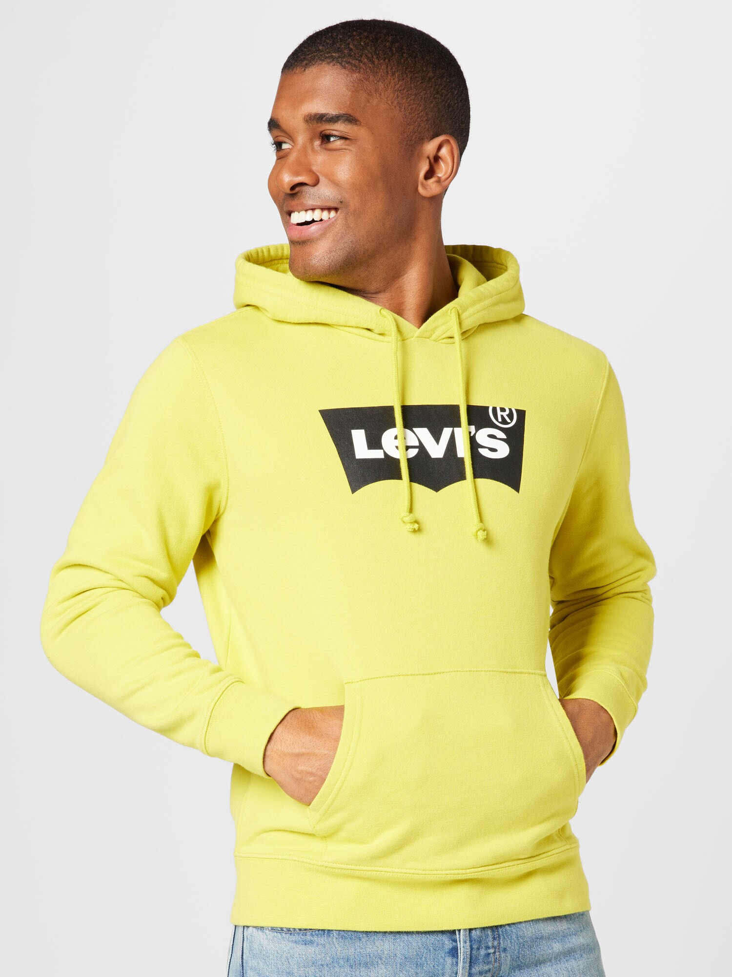 LEVI'S Mikina 'STANDARD GRAPHIC HOODIE YELLOWS/ORANGES' žltá / čierna / biela - Pepit.sk