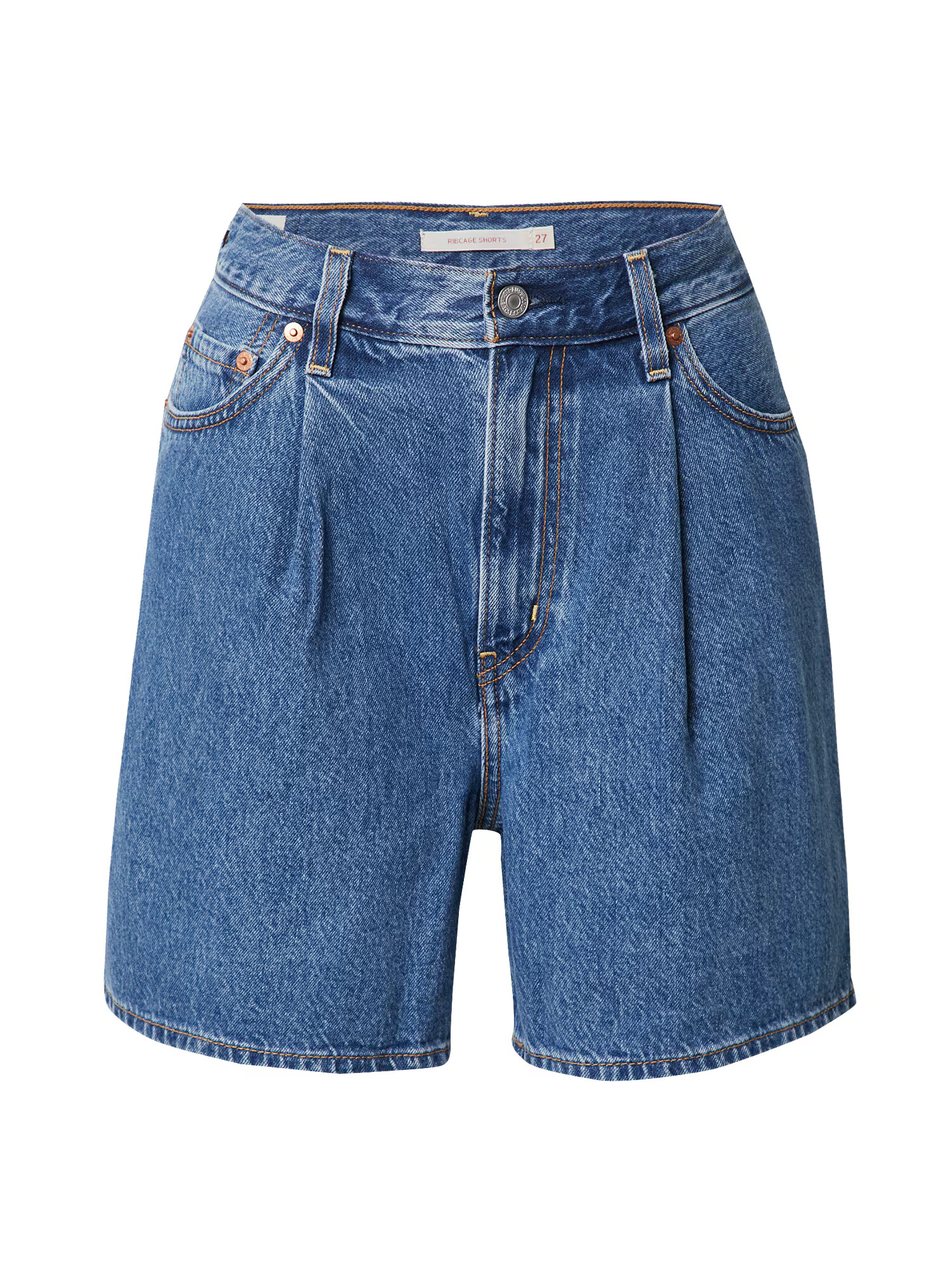 LEVI'S Plisované rifle 'PLEATED RIBCAGE SHORT' modrá denim - Pepit.sk