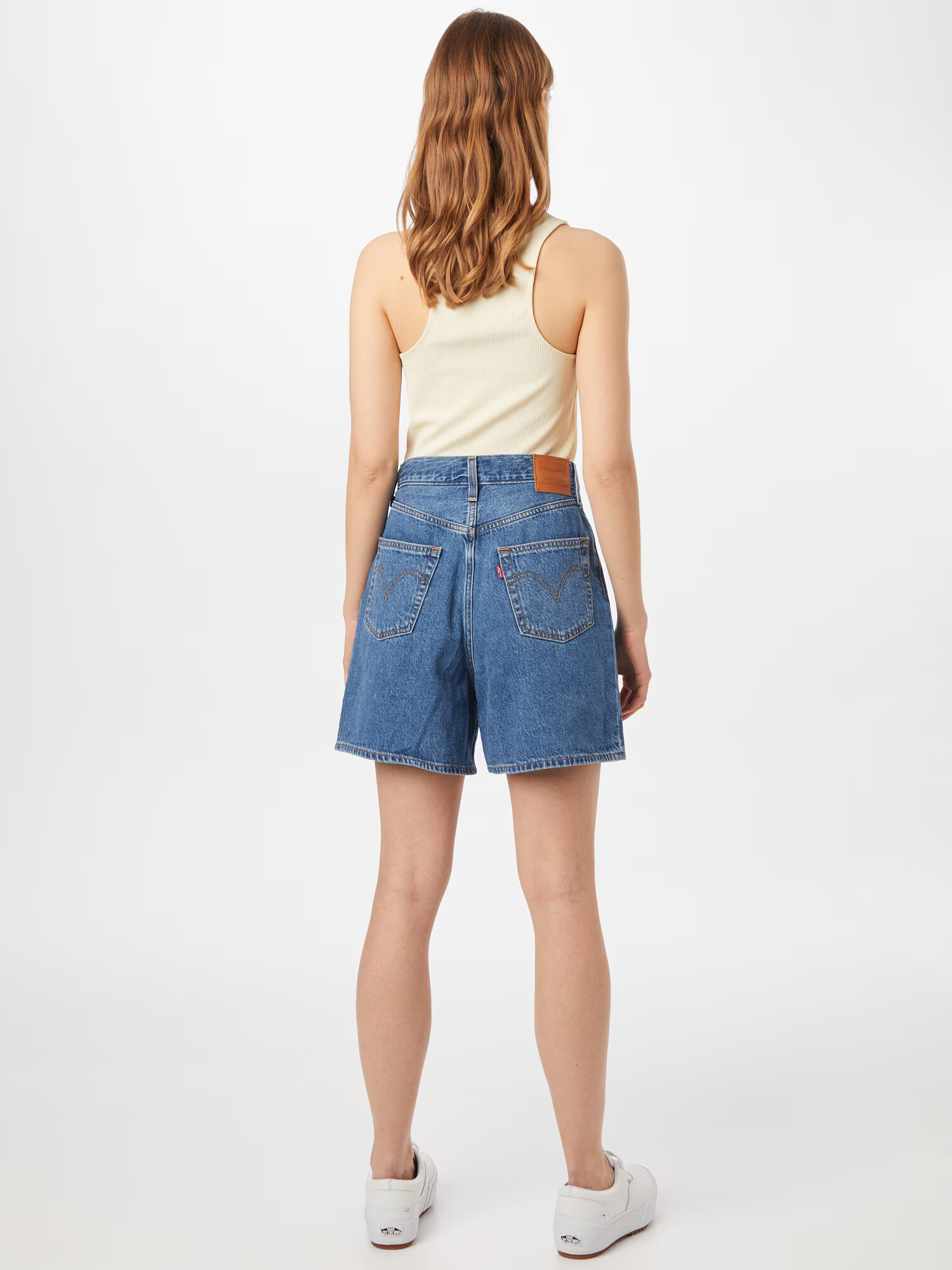 LEVI'S Plisované rifle 'PLEATED RIBCAGE SHORT' modrá denim - Pepit.sk