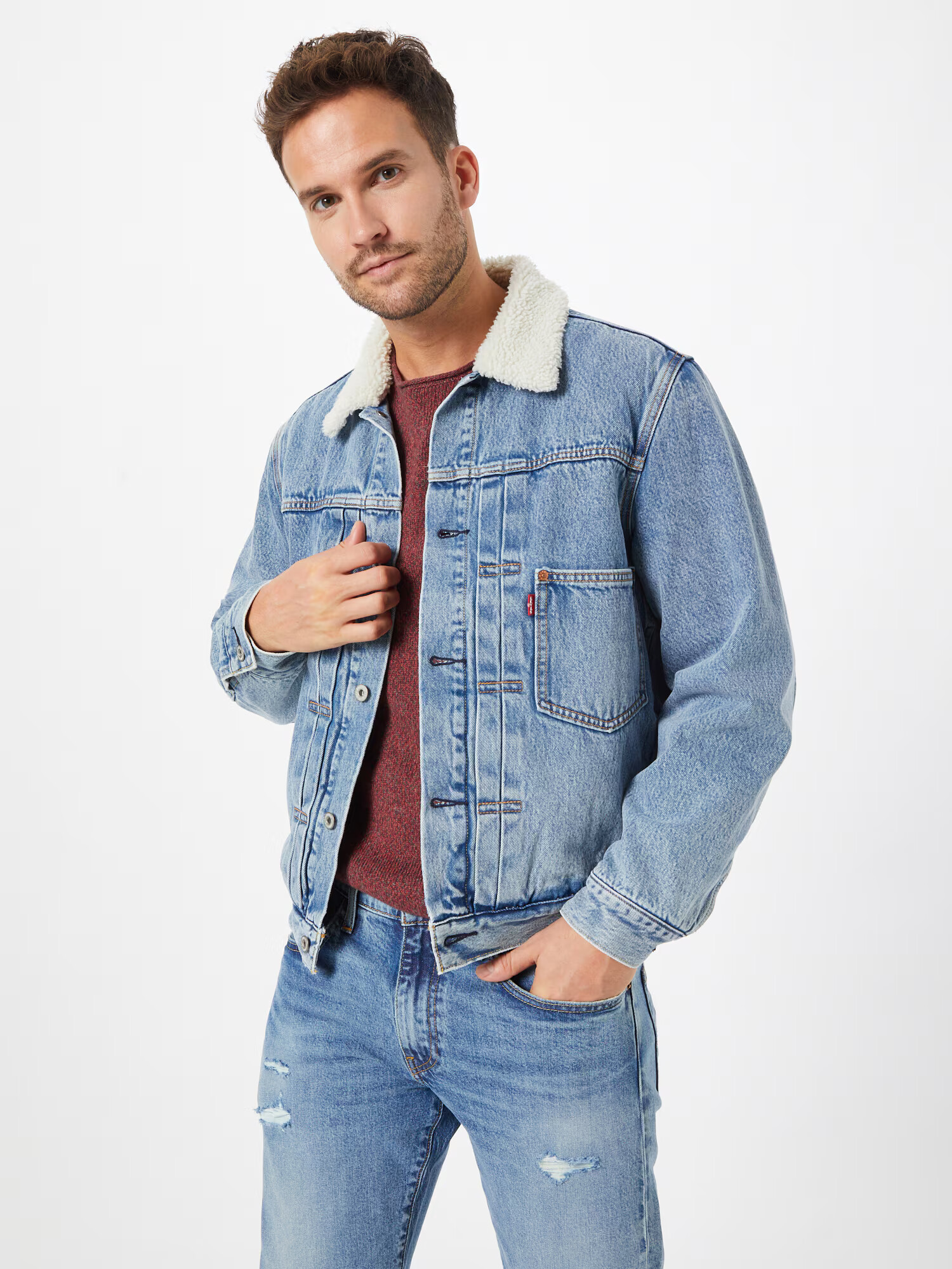 LEVI'S Prechodná bunda modrá denim / biela - Pepit.sk