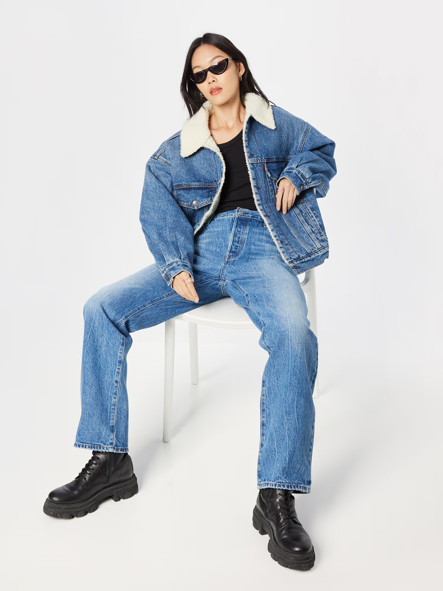 LEVI'S Prechodná bunda modrá denim / biela - Pepit.sk